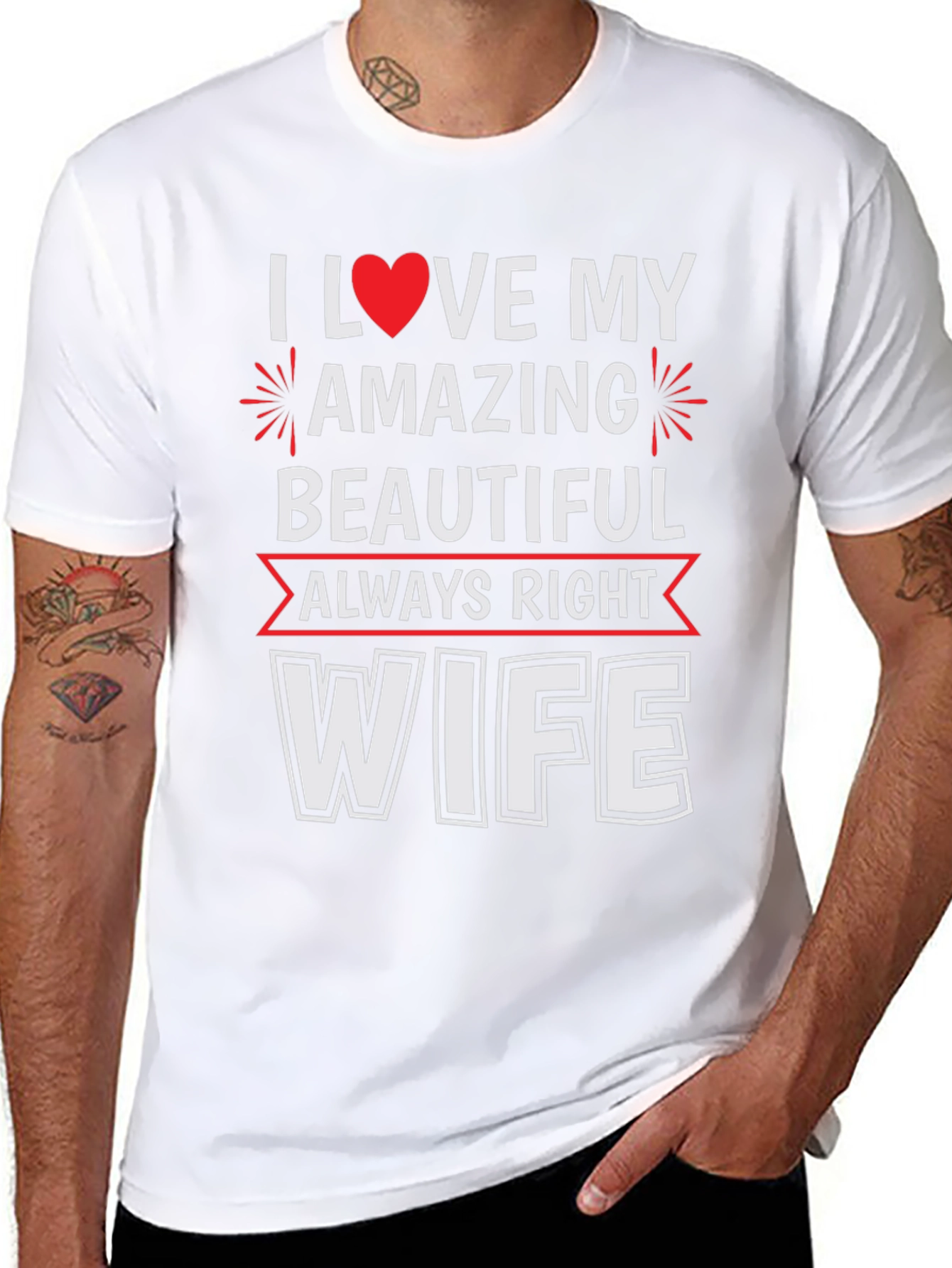 Black I Love My Amazing Wife Graphic Tee view 8