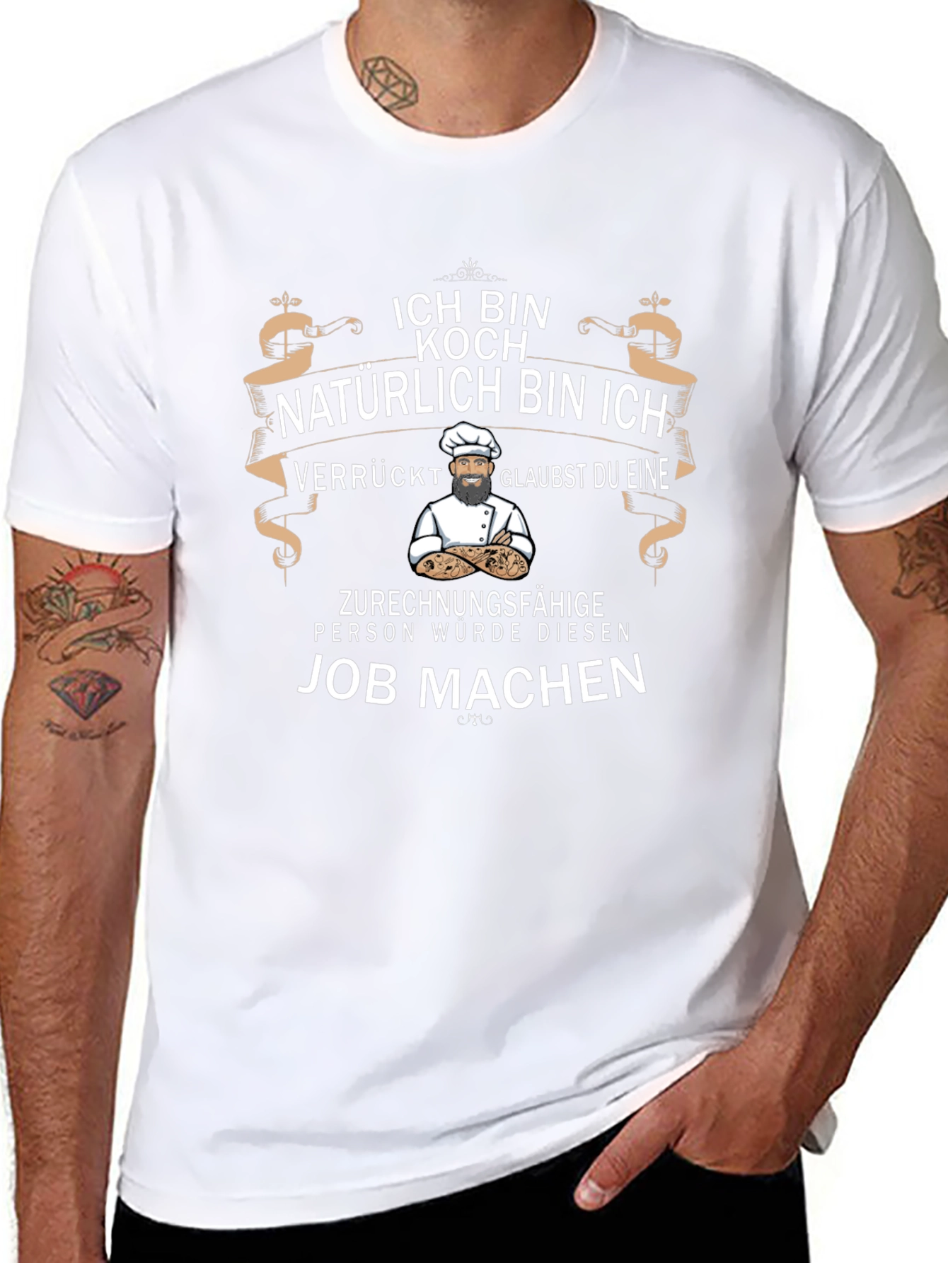 Black Funny Chef T-Shirt - ICH BIN KOCH view 8
