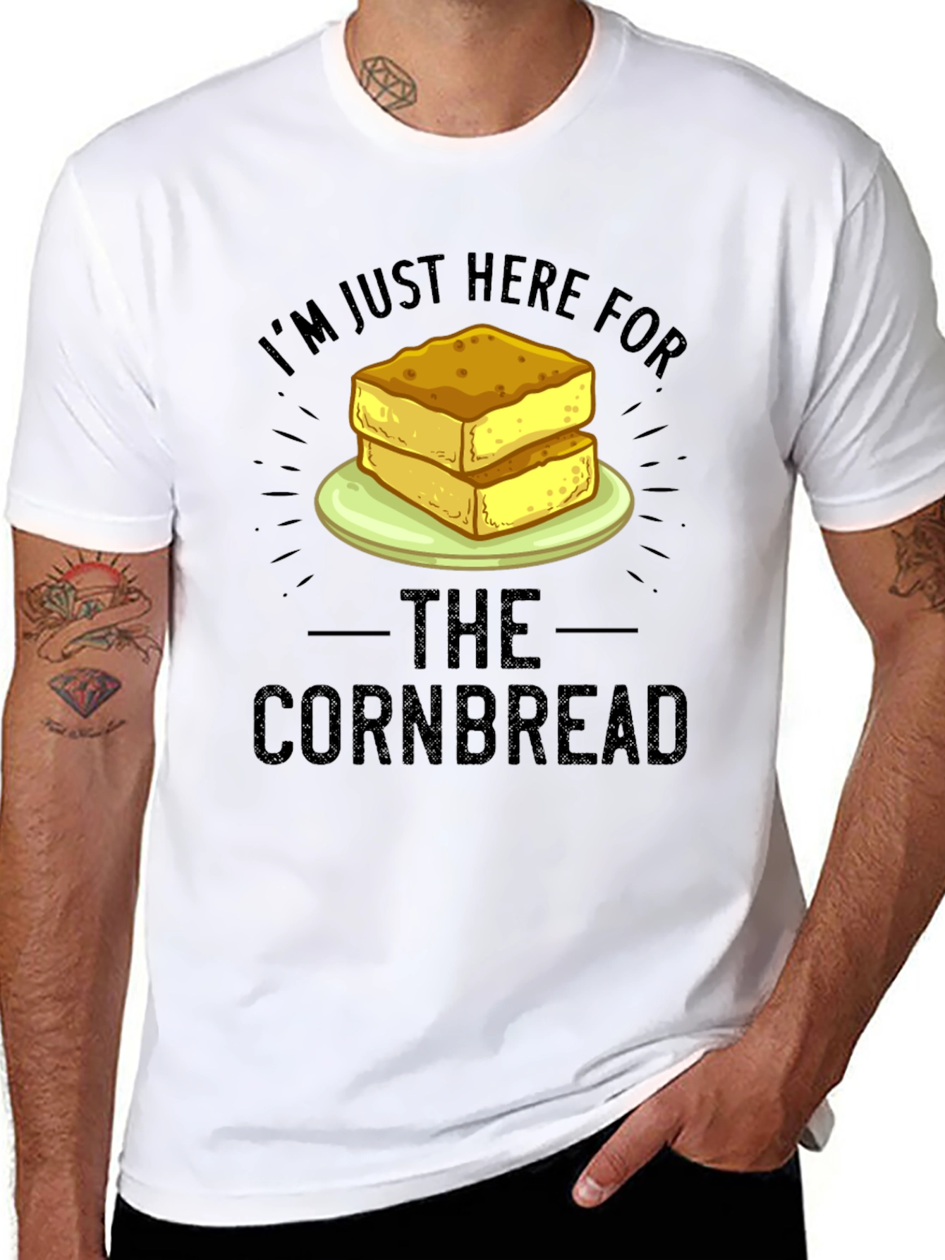 Black Cornbread Lover T-Shirt - Funny Foodie Tee view 8