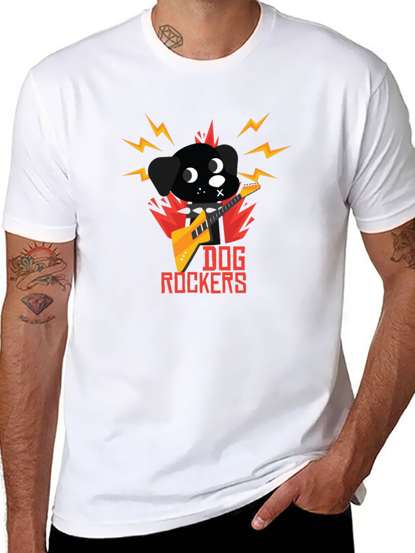 Black Dog Rockers T-Shirt - Cool Graphic Tee view 8