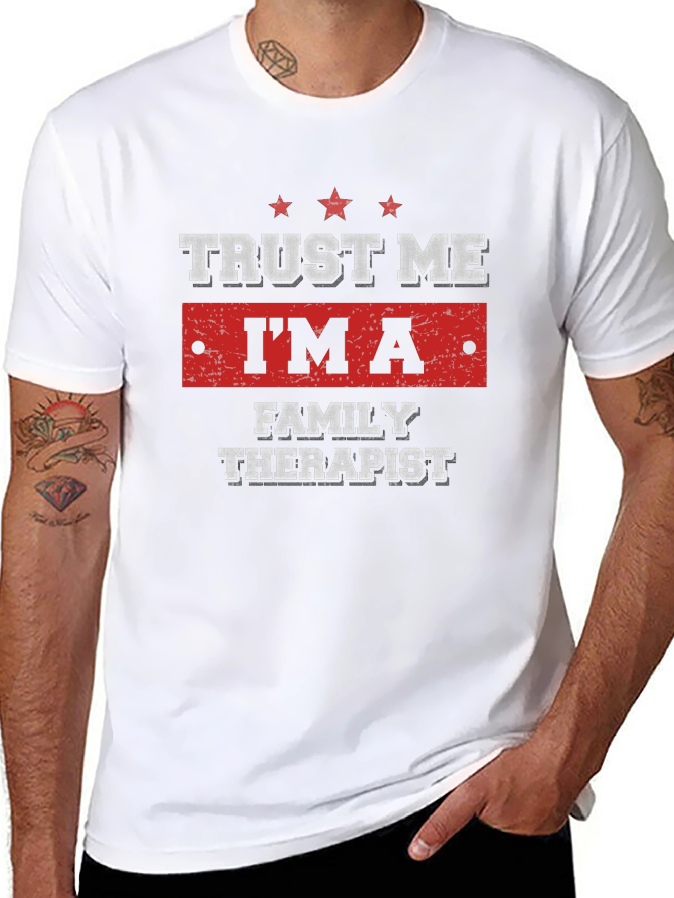 Black Trust Me I'm A Family Therapist T-Shirt view 8