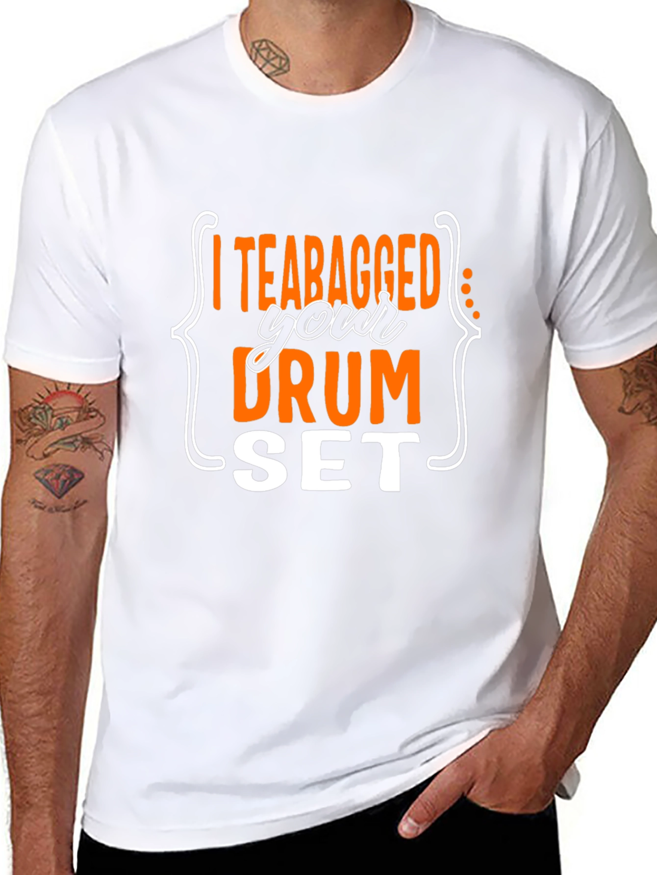 Black I Teabagged Your Drum Set T-Shirt view 8