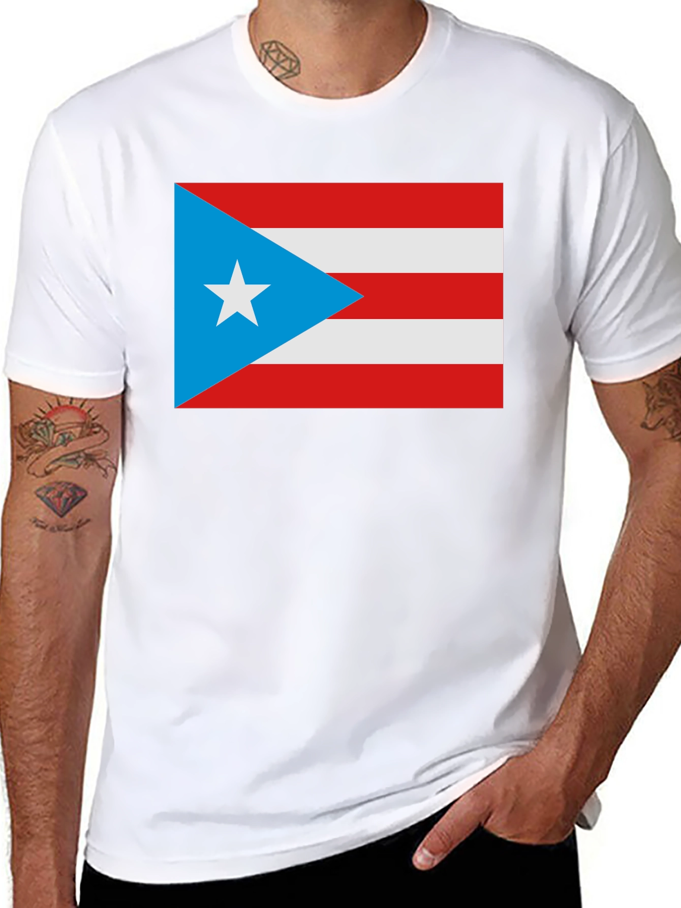 Black Puerto Rico Flag Graphic T-Shirt view 8