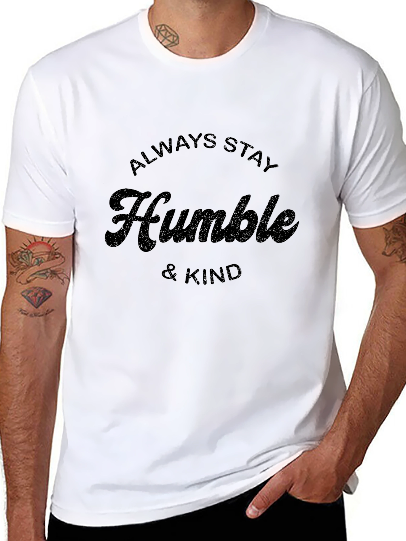 Black Always Stay Humble & Kind Black T-Shirt view 8