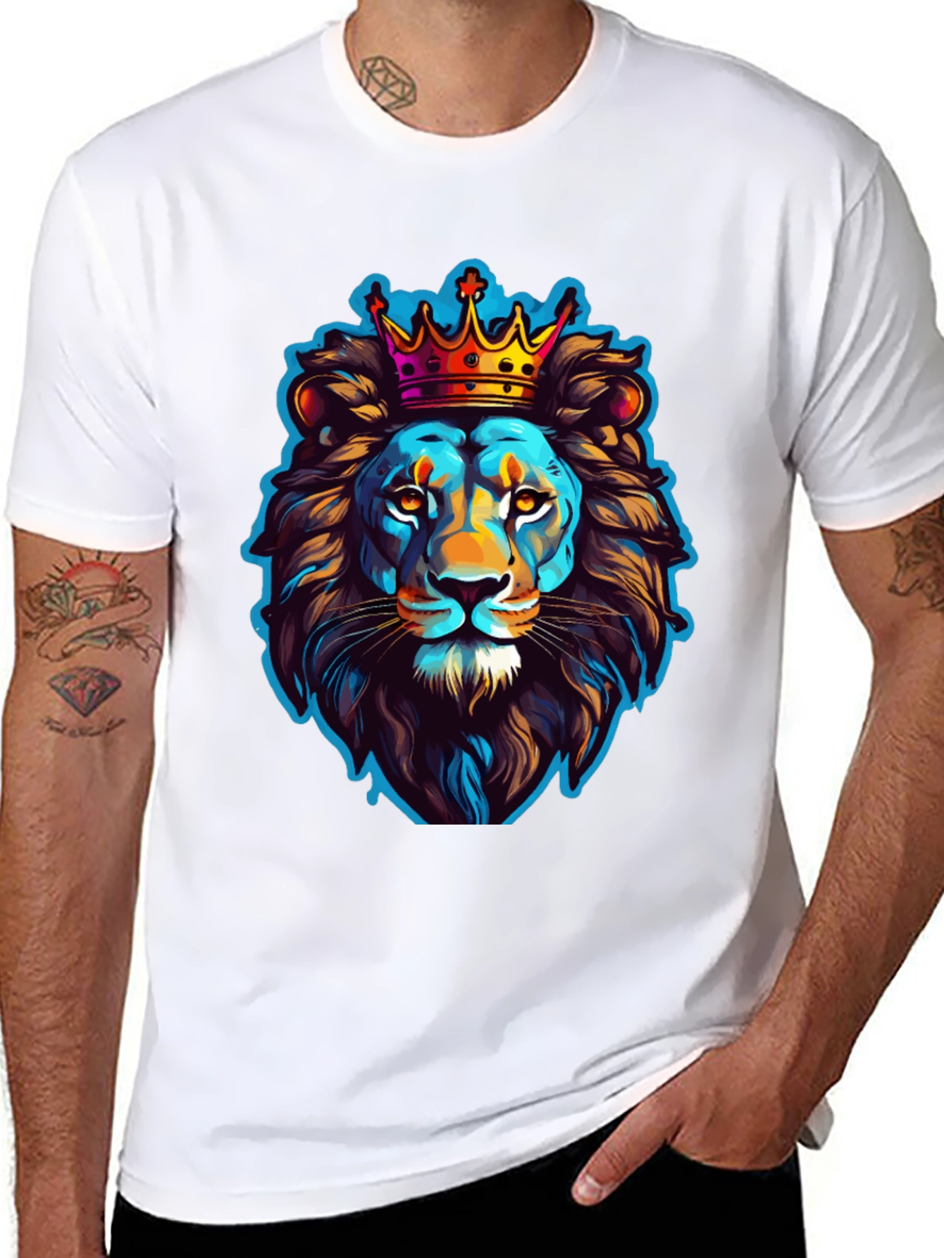 Black Lion King Graphic Tee - Men's Black T-Shirt view 8