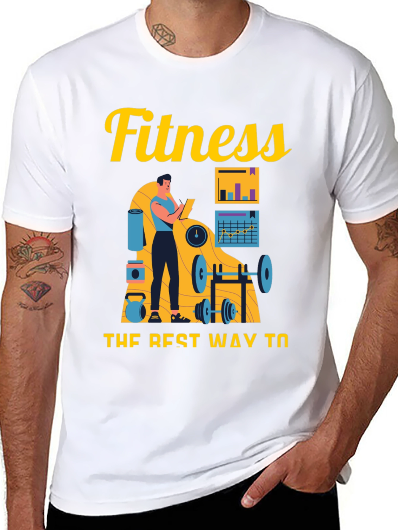 Black Fitness Workout Graphic Tee view 8