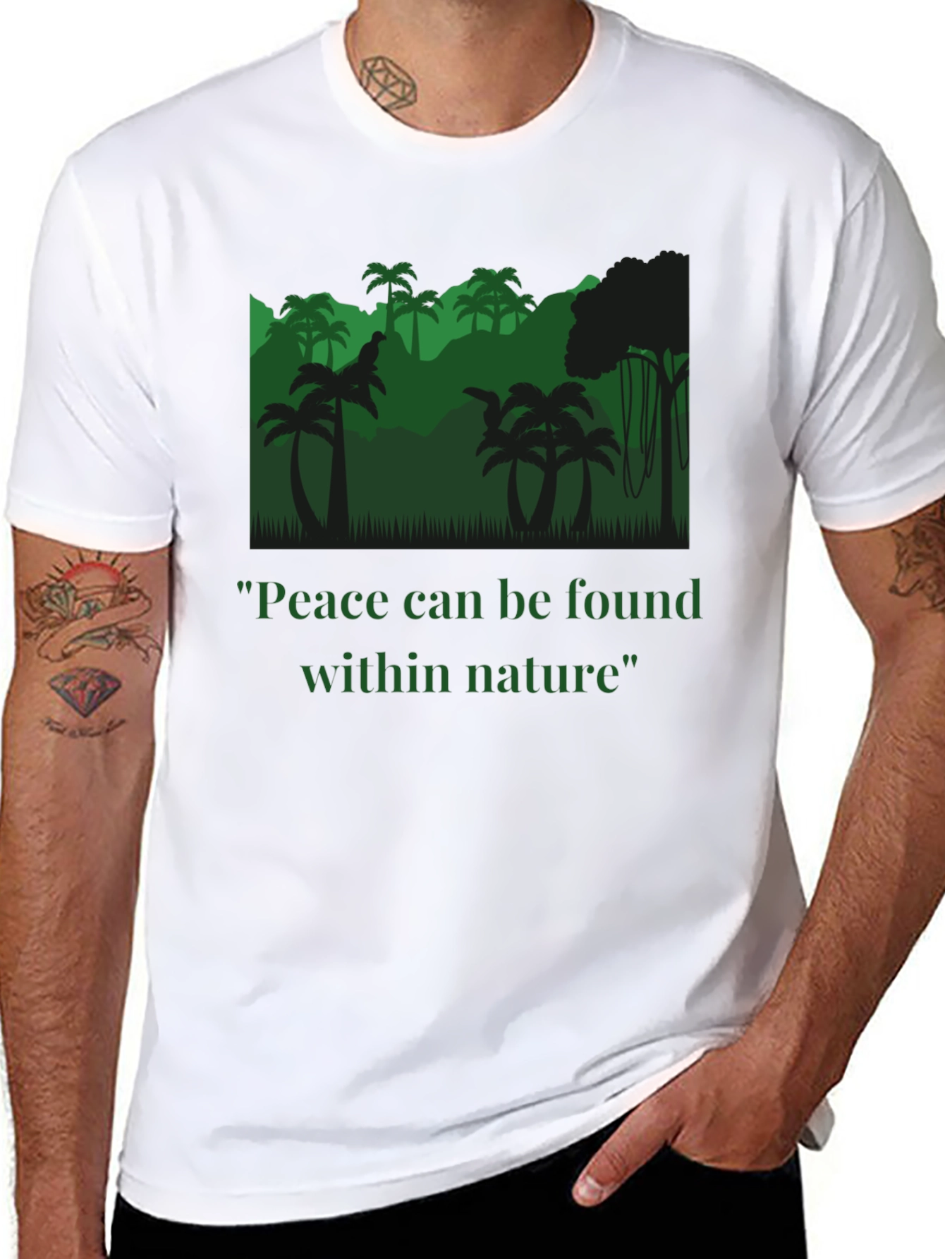 Black Peace Within Nature T-Shirt - Jungle Design view 8