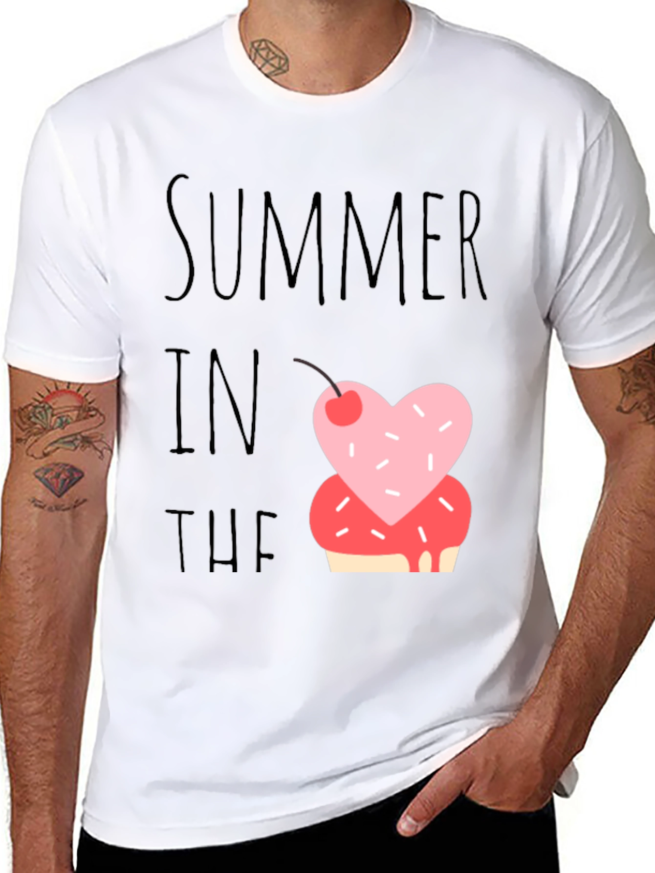 Black Summer Sweet Treat Tee - Fun Casual Shirt view 8