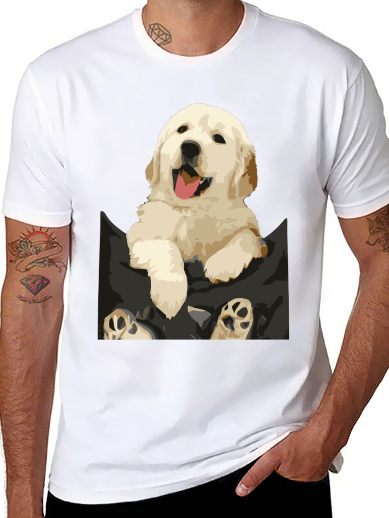 Black Puppy Pocket Graphic Tee view 8