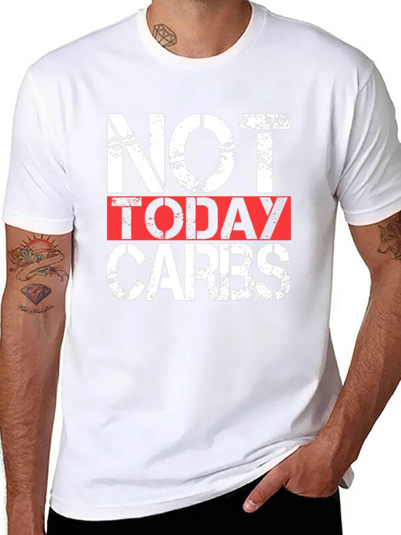 Black Not Today Carbs Graphic Tee - Black view 8