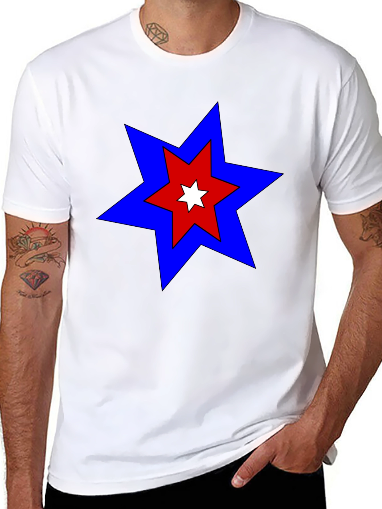 Bold Star Graphic T-Shirt - Casual Comfort - 8