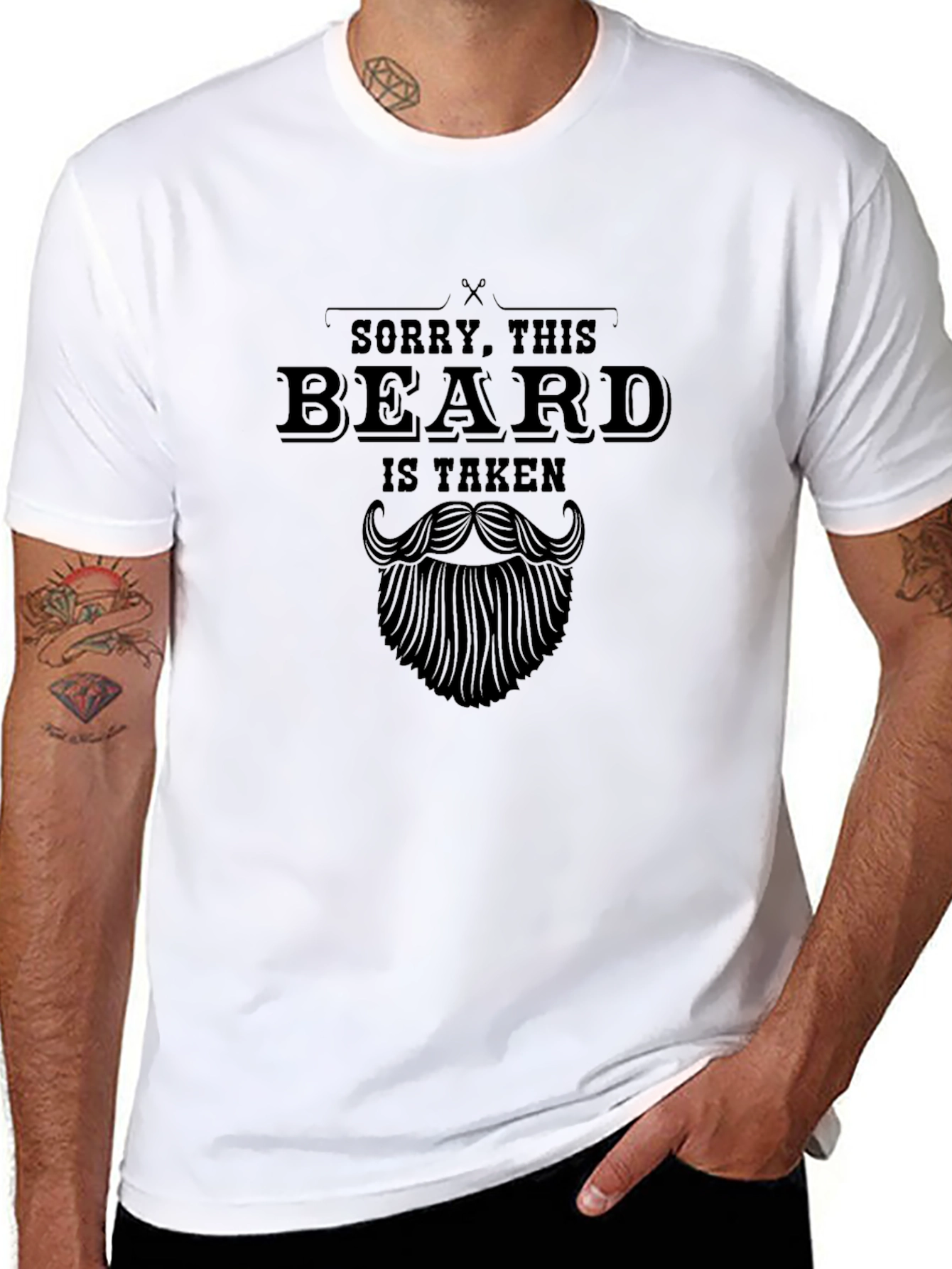 Black Sorry This Beard Is Taken - Graphic Tee view 8