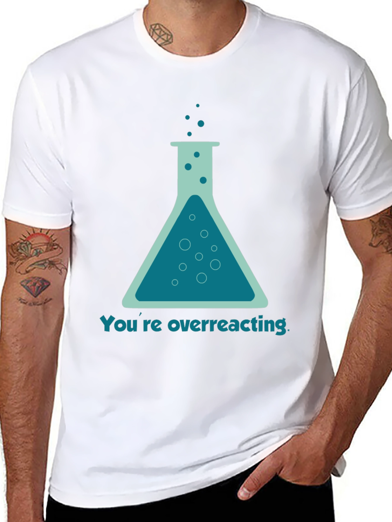 Black You're Overreacting T-Shirt - Funny Science Tee view 8