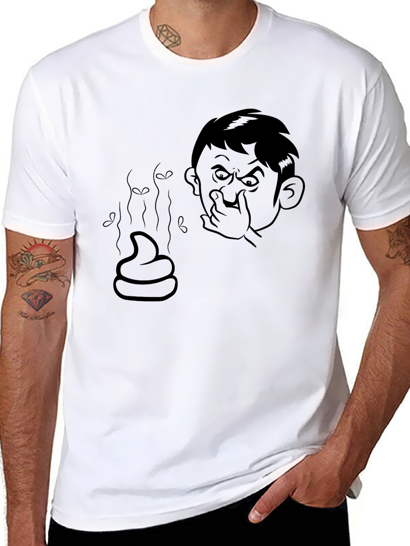 Black Funny Stinky T-Shirt - Men's Graphic Tee view 8