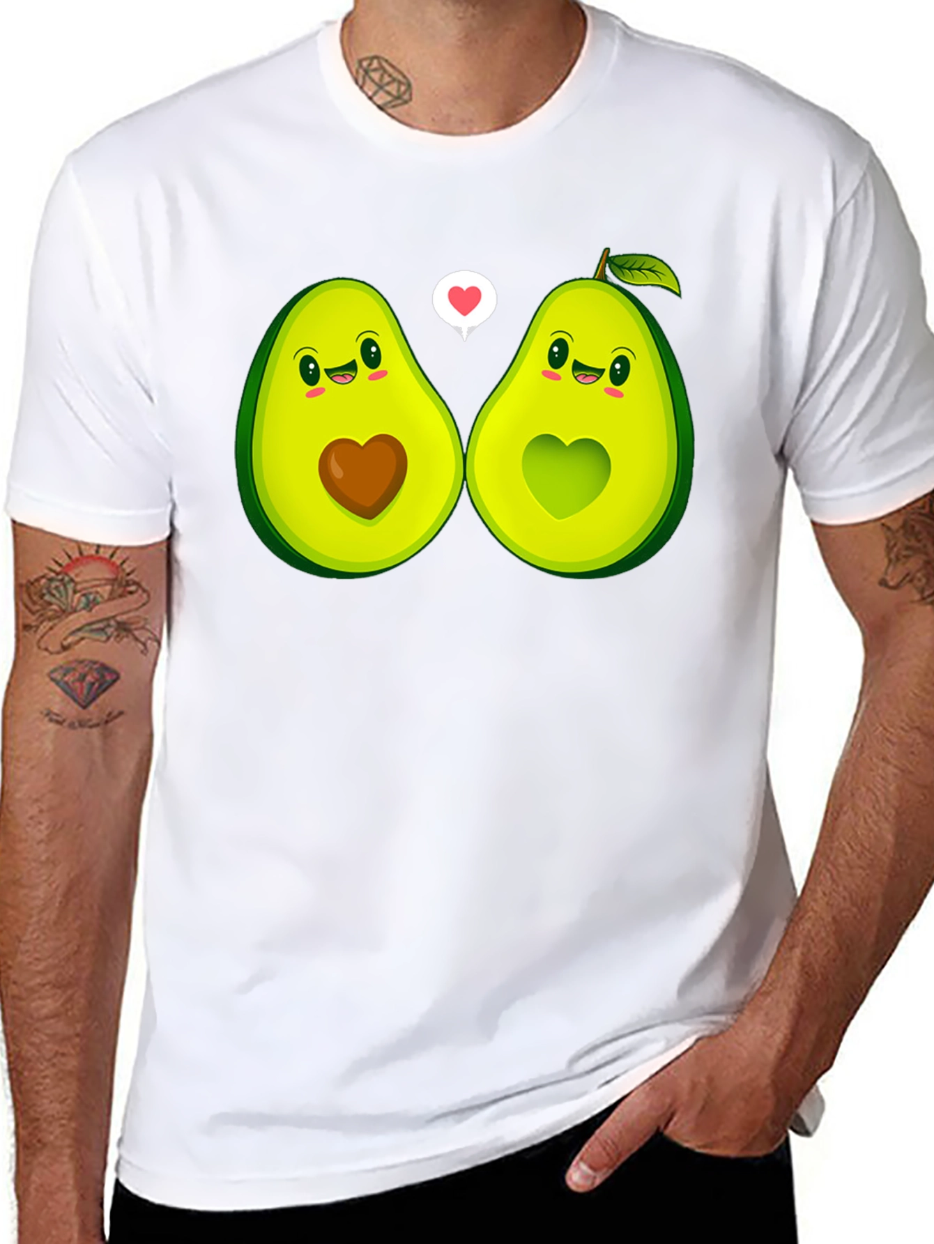 Black Avocado Love Graphic T-Shirt - Black Cotton Tee view 8