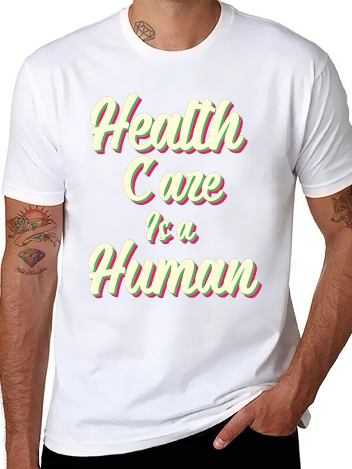 Black Health Care is a Human Right Black Tee view 8