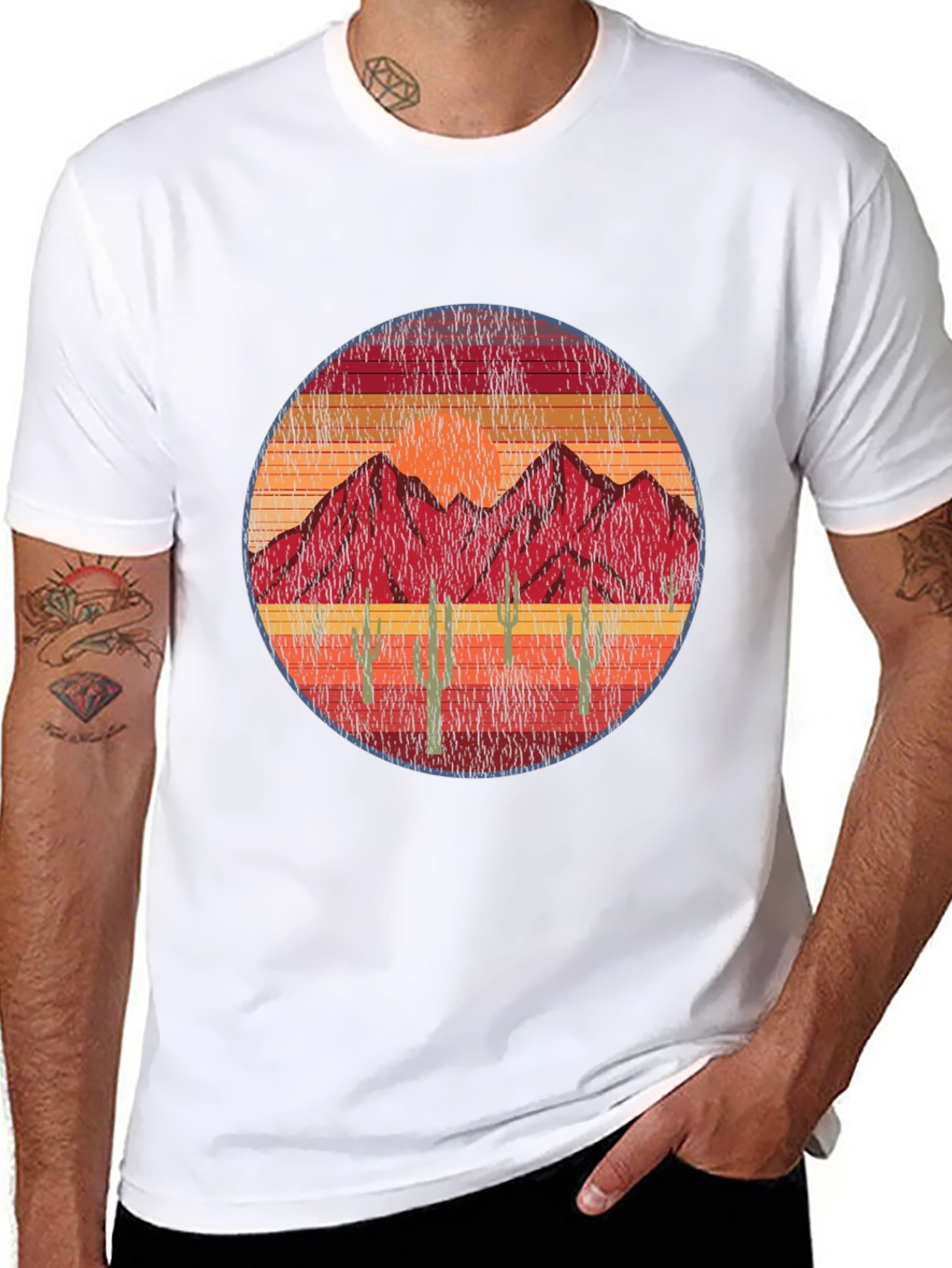 Black Vintage Desert Mountain T-Shirt view 8