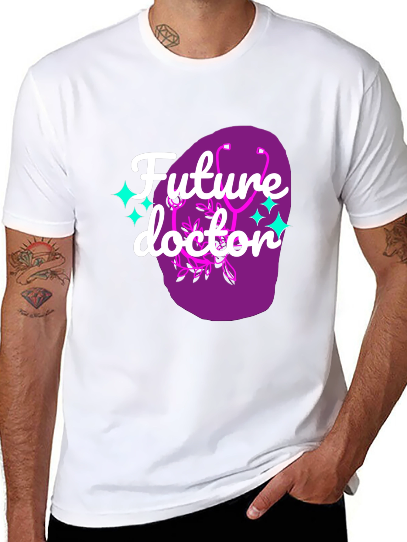 Black Future Doctor Graphic Tee - Black Cotton T-Shirt view 8