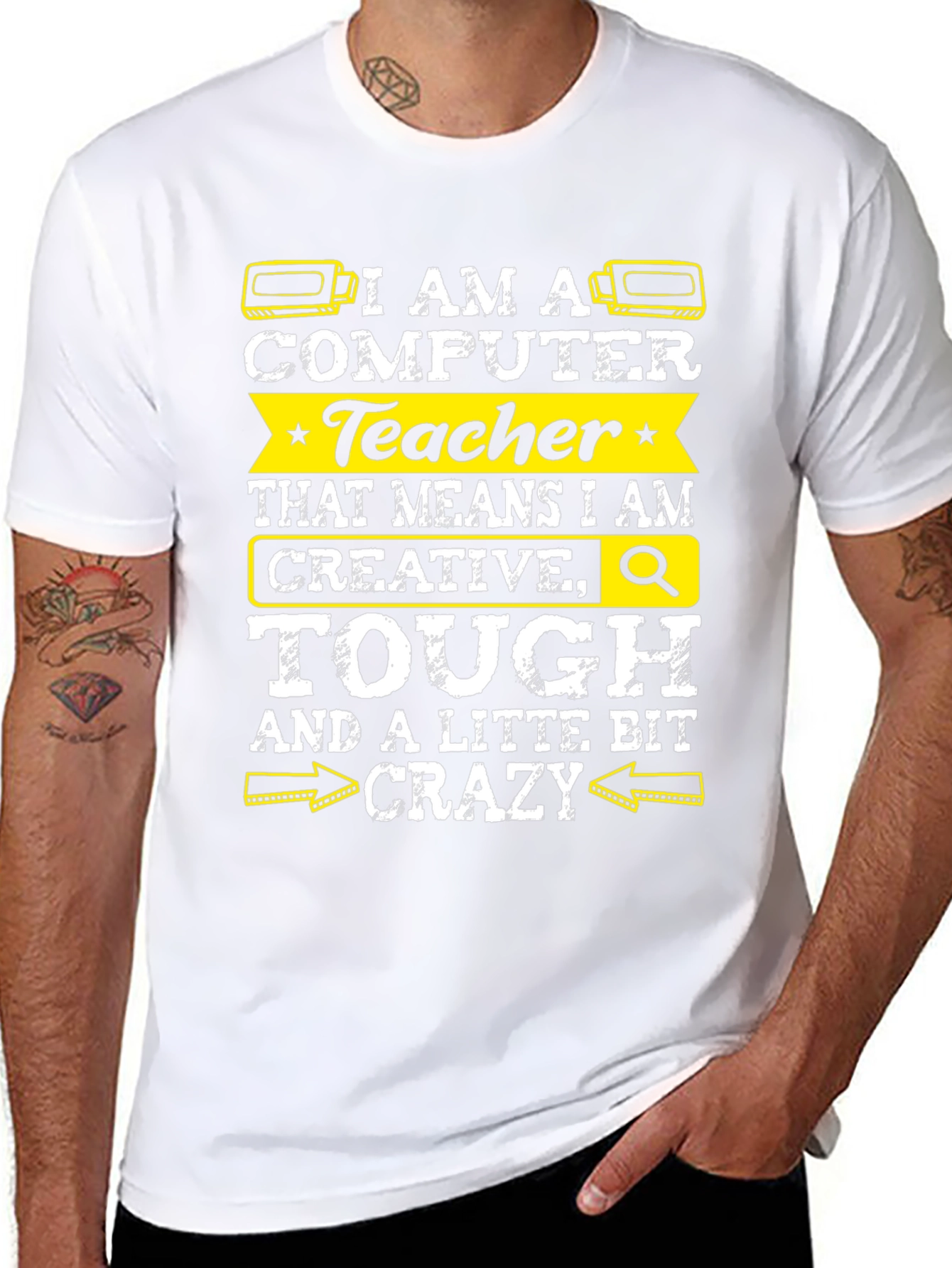 Black I am a Computer Teacher Graphic Tee view 8