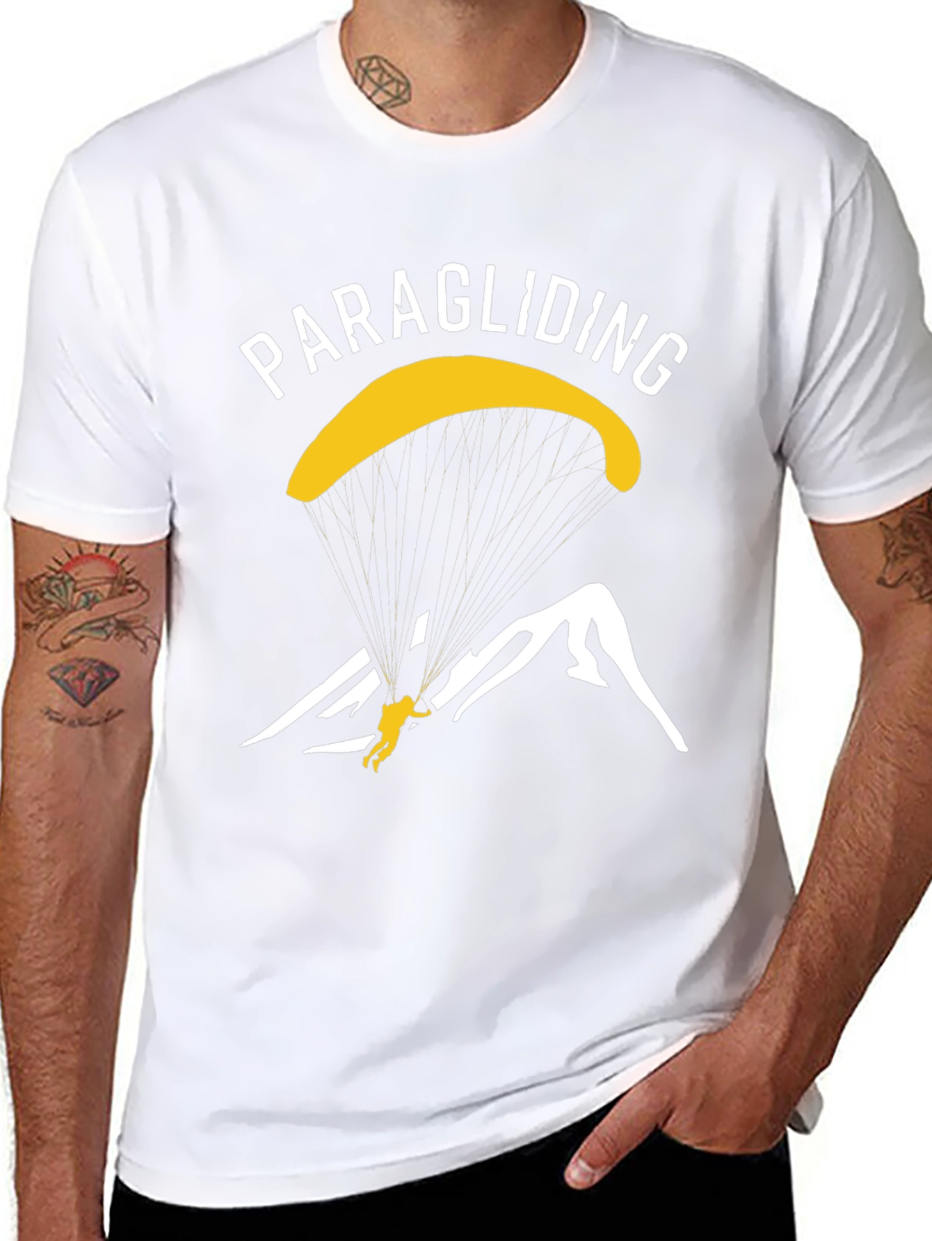 Black Paragliding Graphic T-Shirt - Adventure Awaits view 8