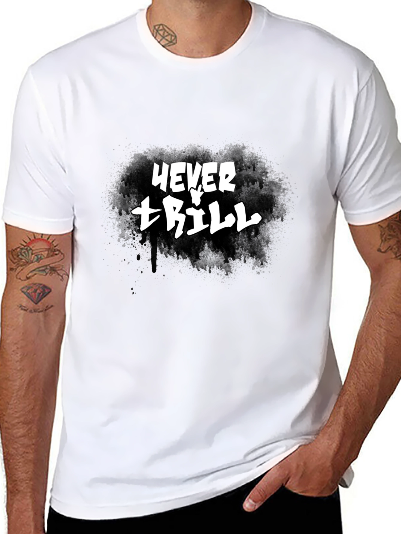Black Never Trill Graphic T-Shirt - Black view 8