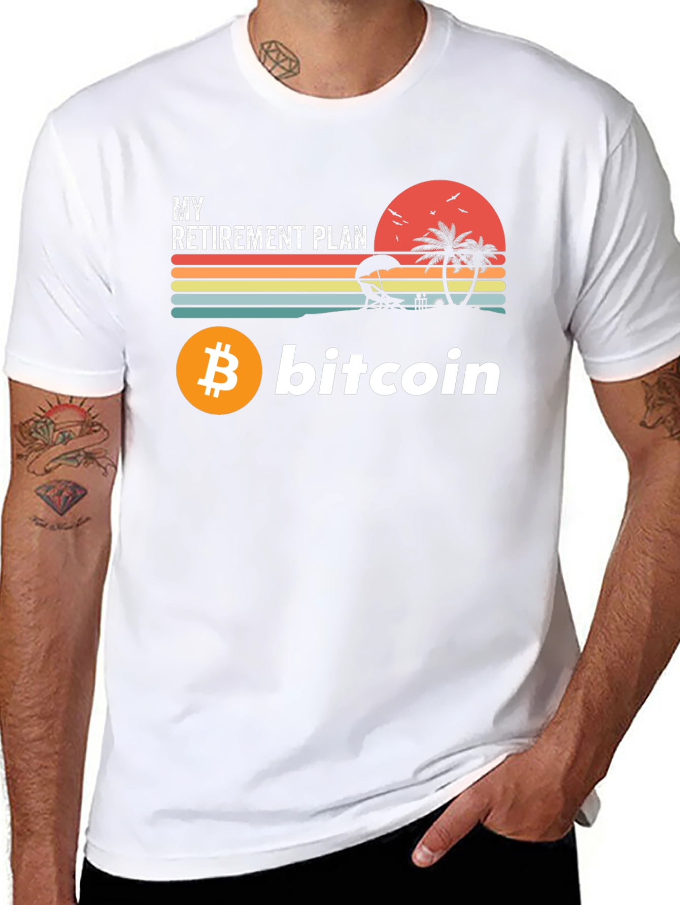 Black Bitcoin Retirement Plan Graphic Tee view 8