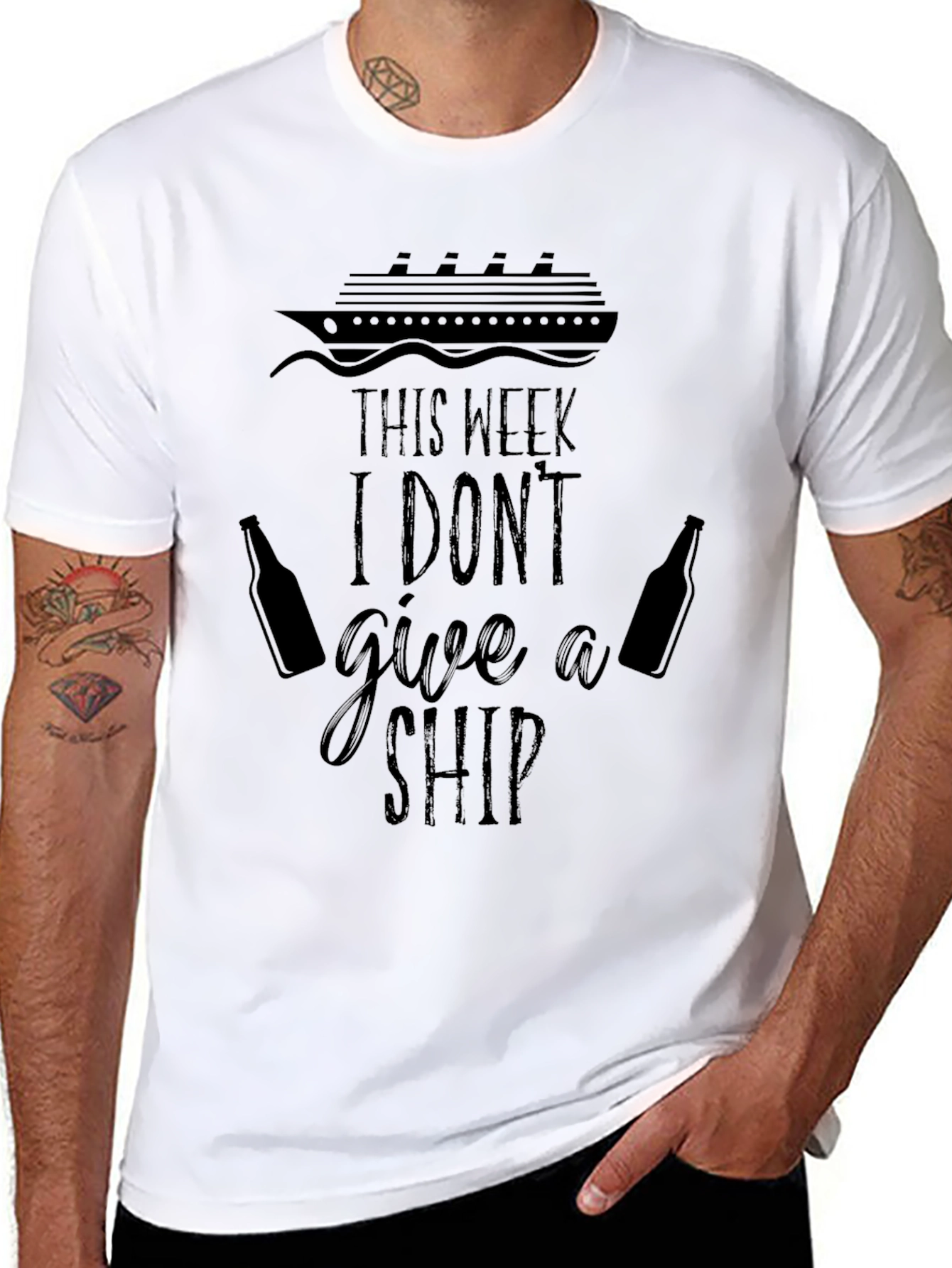 Black I Don't Give a Ship Cruise T-Shirt view 8