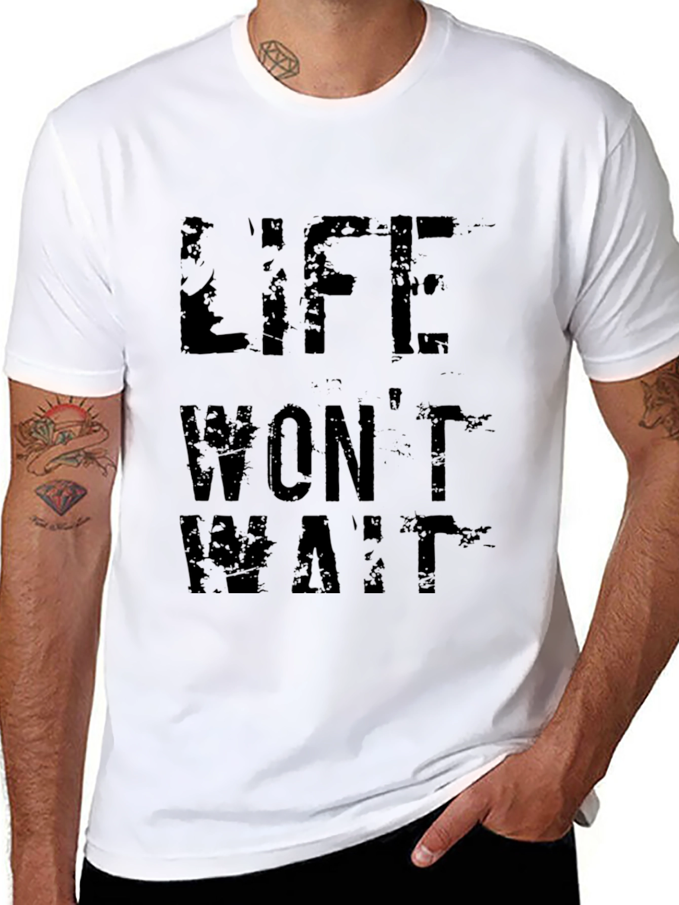 Black Life Won't Wait Graphic Tee view 8