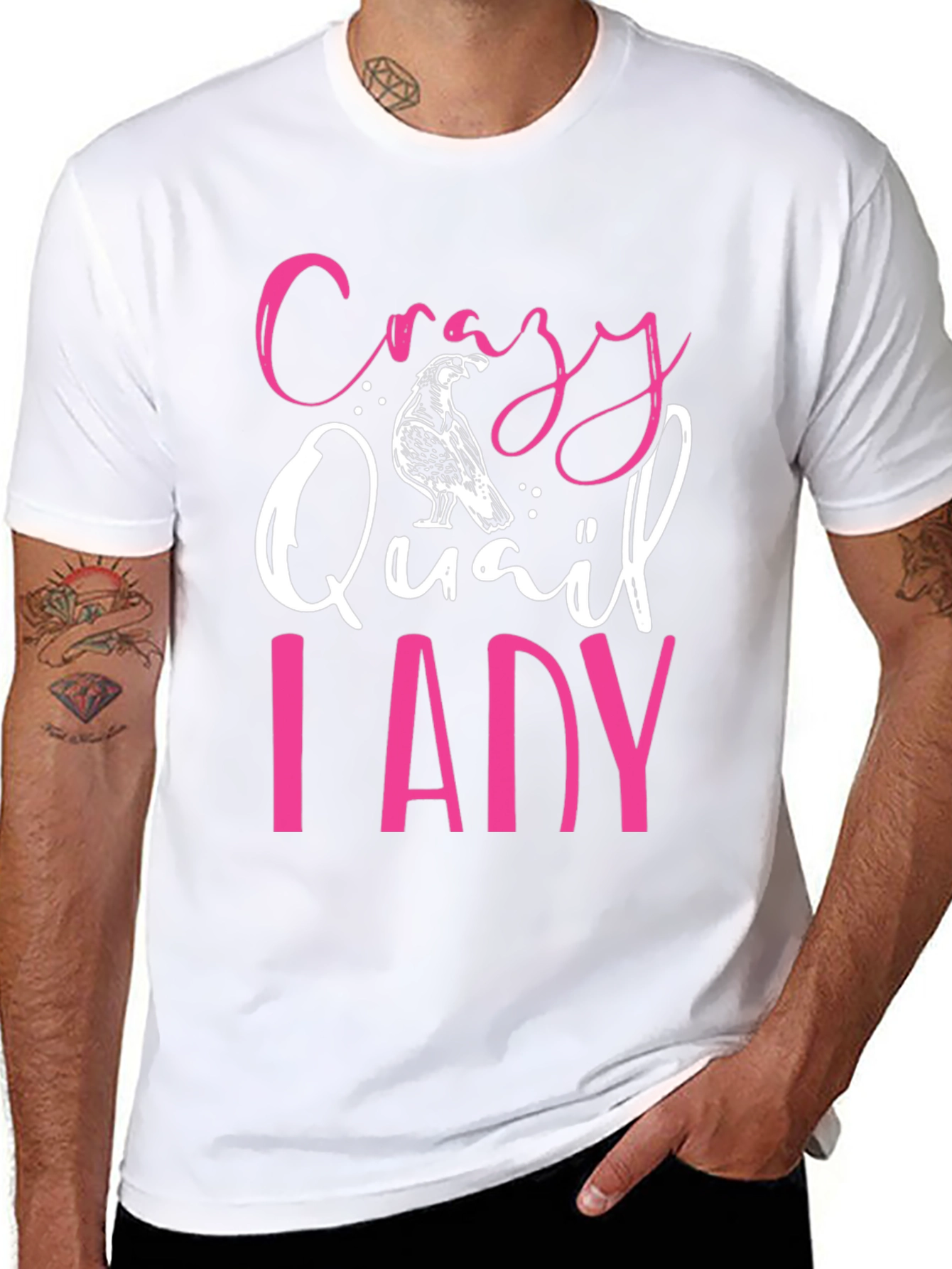 Black Crazy Quail Lady Graphic Tee - Black T-Shirt view 8