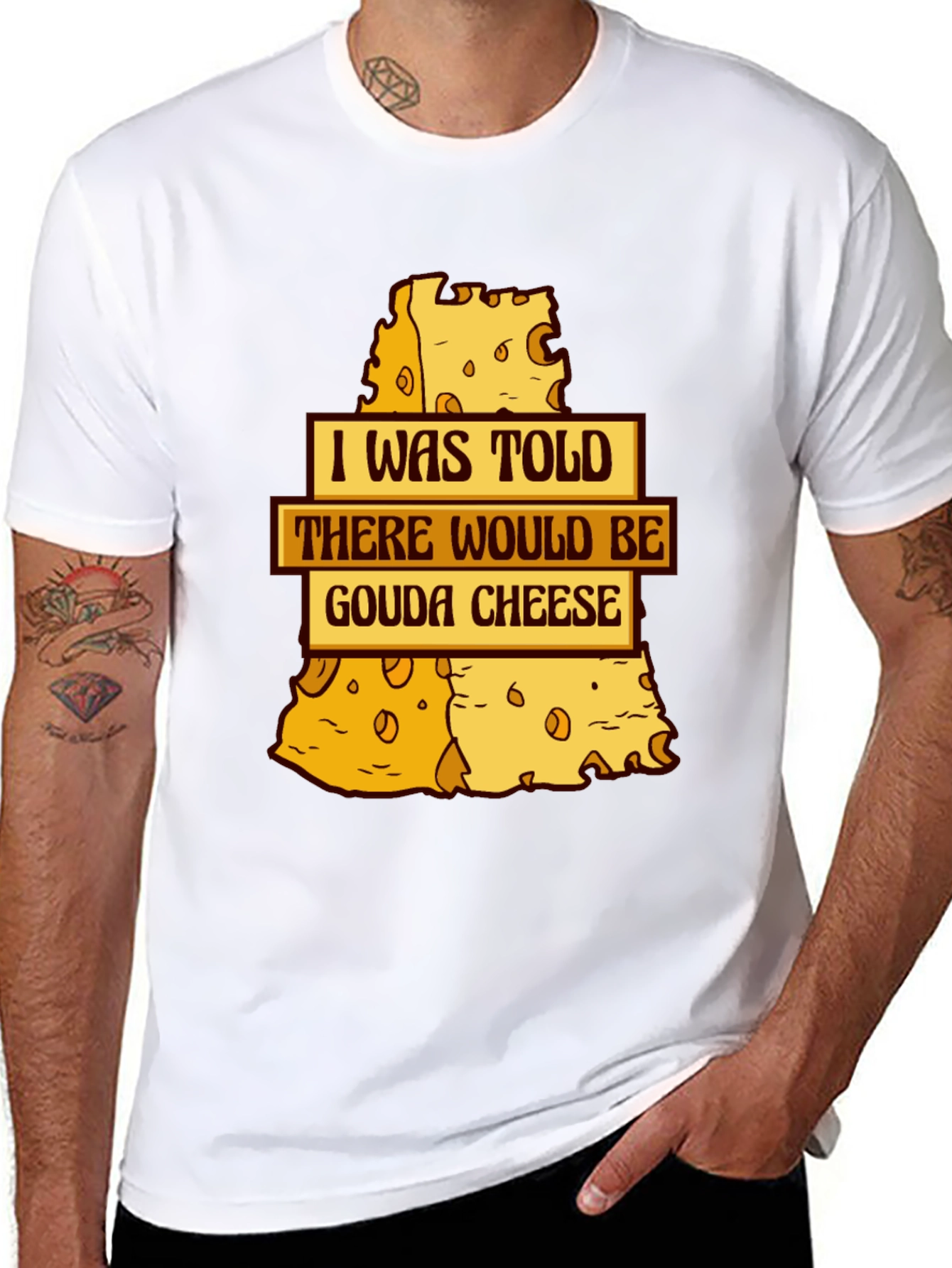 Black Gouda Cheese T-Shirt - Funny Foodie Tee view 8