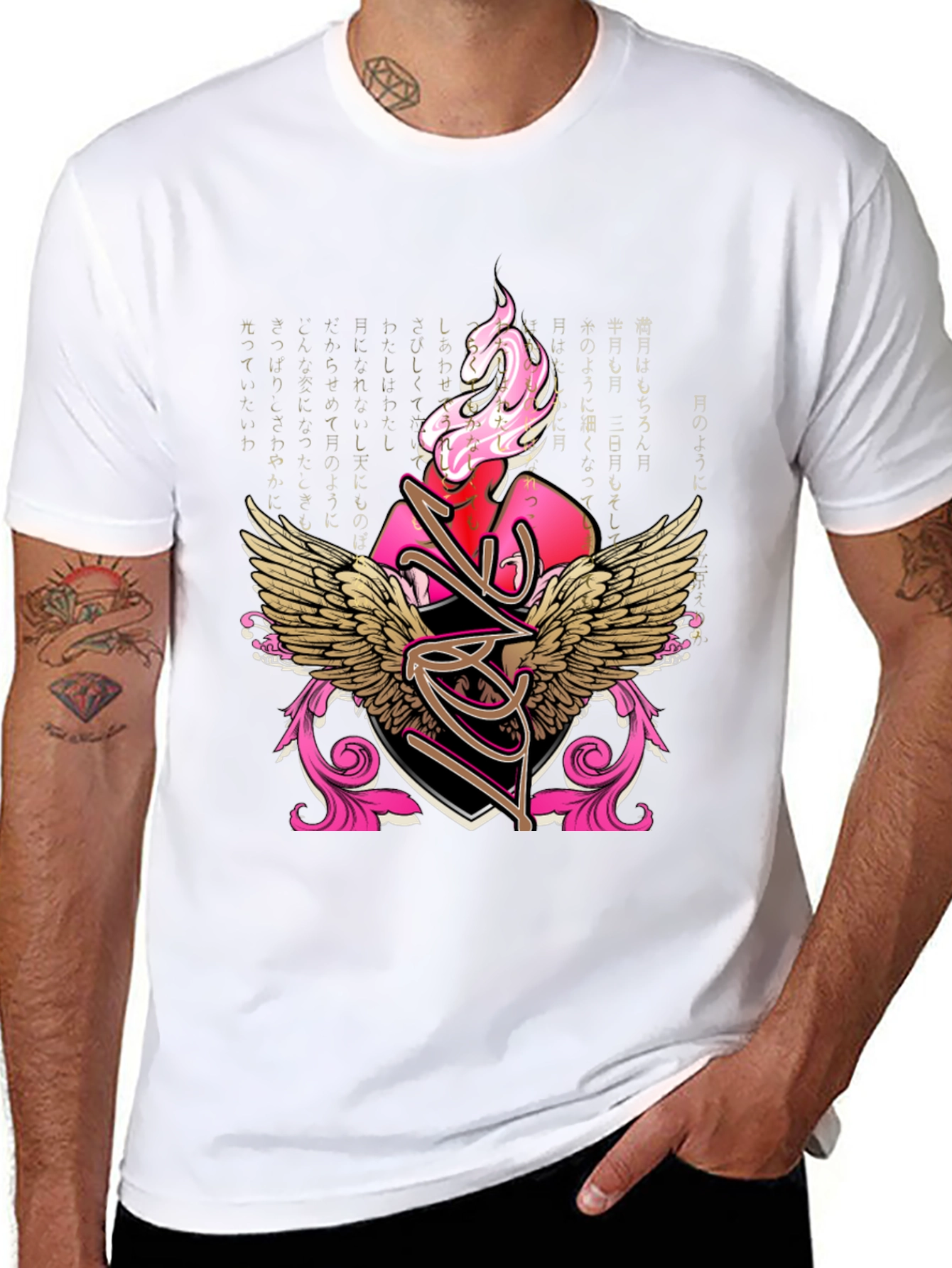 Black Winged Heart Graphic Tee - Stylish Black T-Shirt view 8