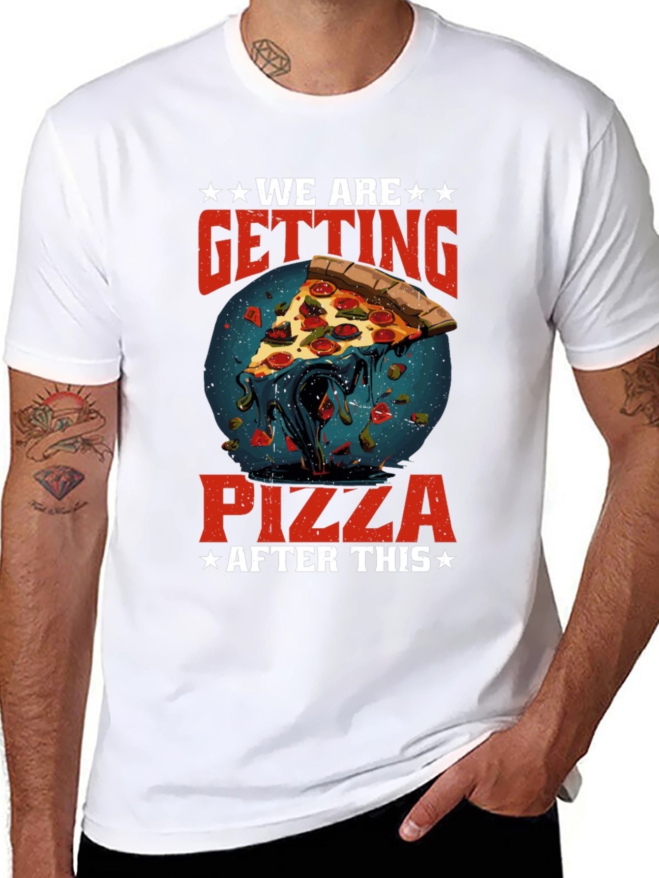 Black We Are Getting Pizza After This Graphic T-Shirt view 8