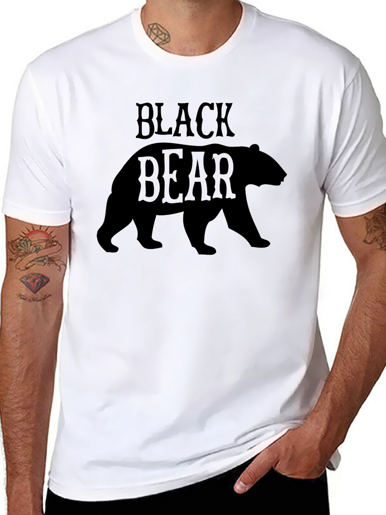 Black Black Bear Graphic Tee - Stylish Wildlife Design view 8