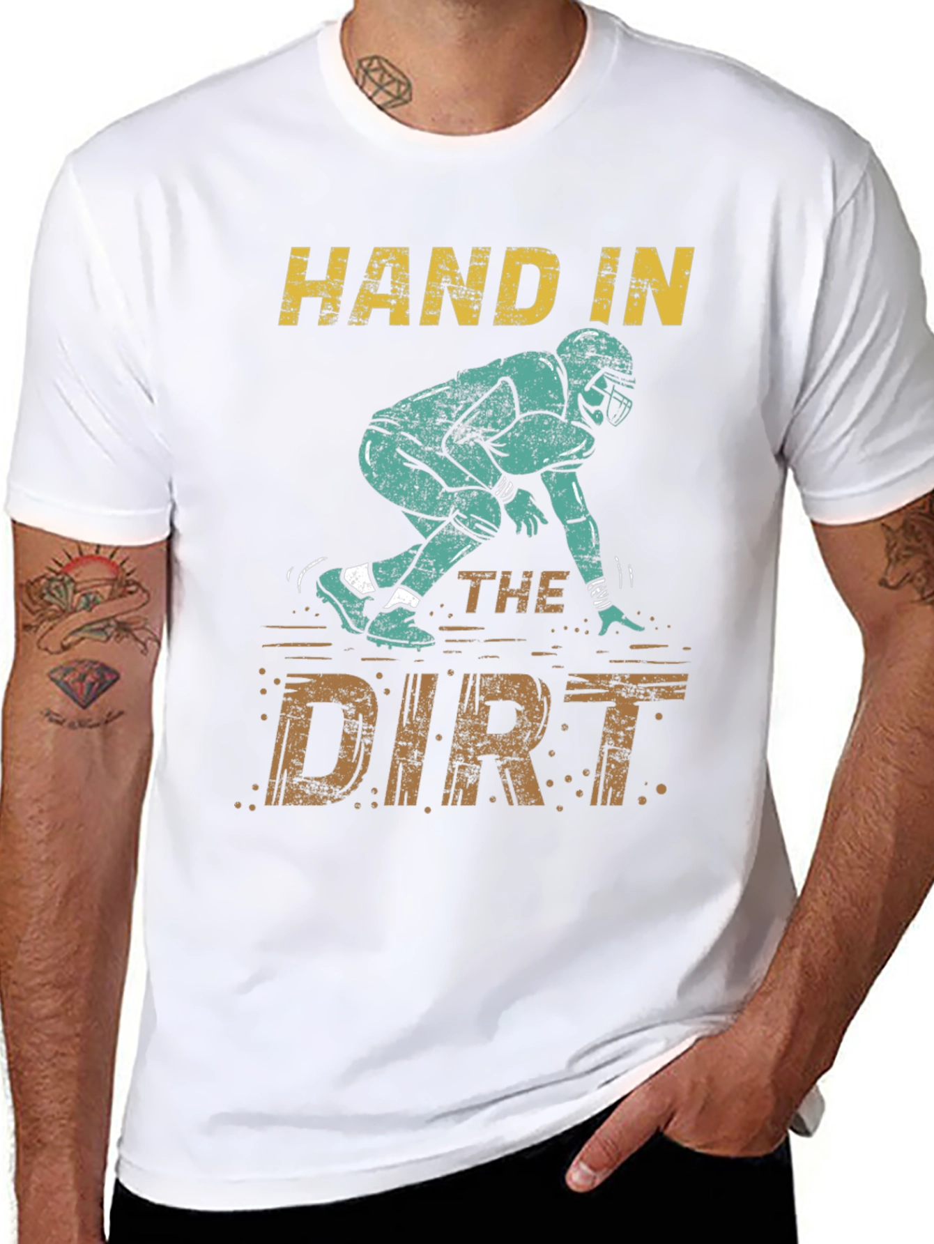 Black Hand in the Dirt Football T-Shirt view 8
