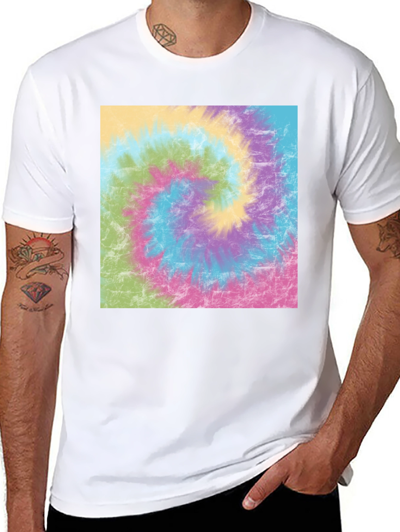 Black Tie Dye Swirl Graphic Tee - Casual Comfort view 8