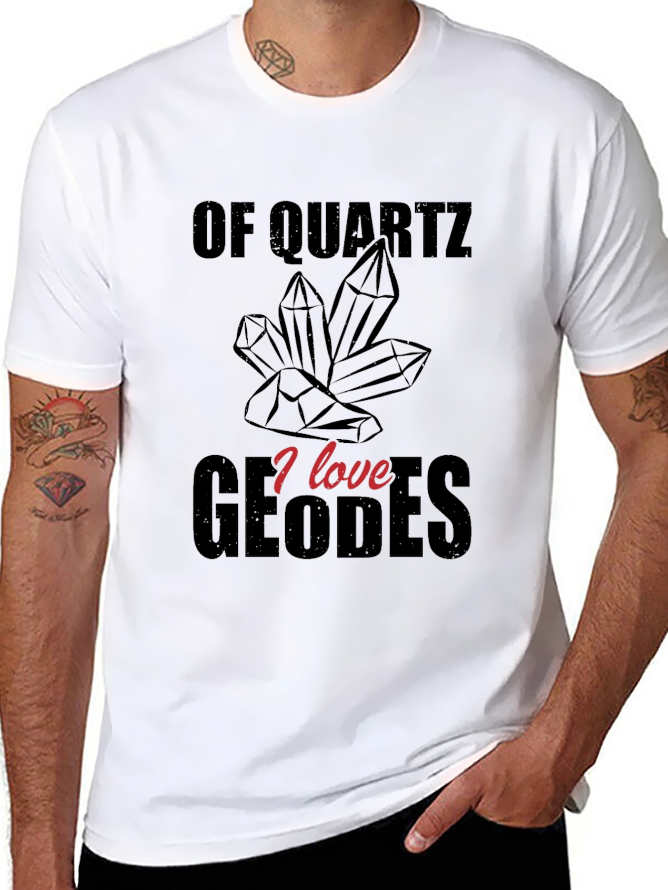 Black Quartz Geodes Graphic T-Shirt view 8