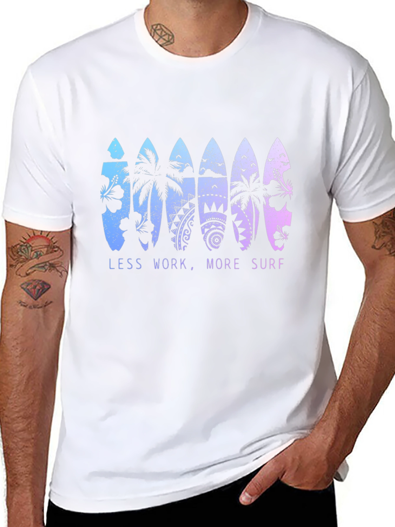 Less Work More Surf T-Shirt - 8