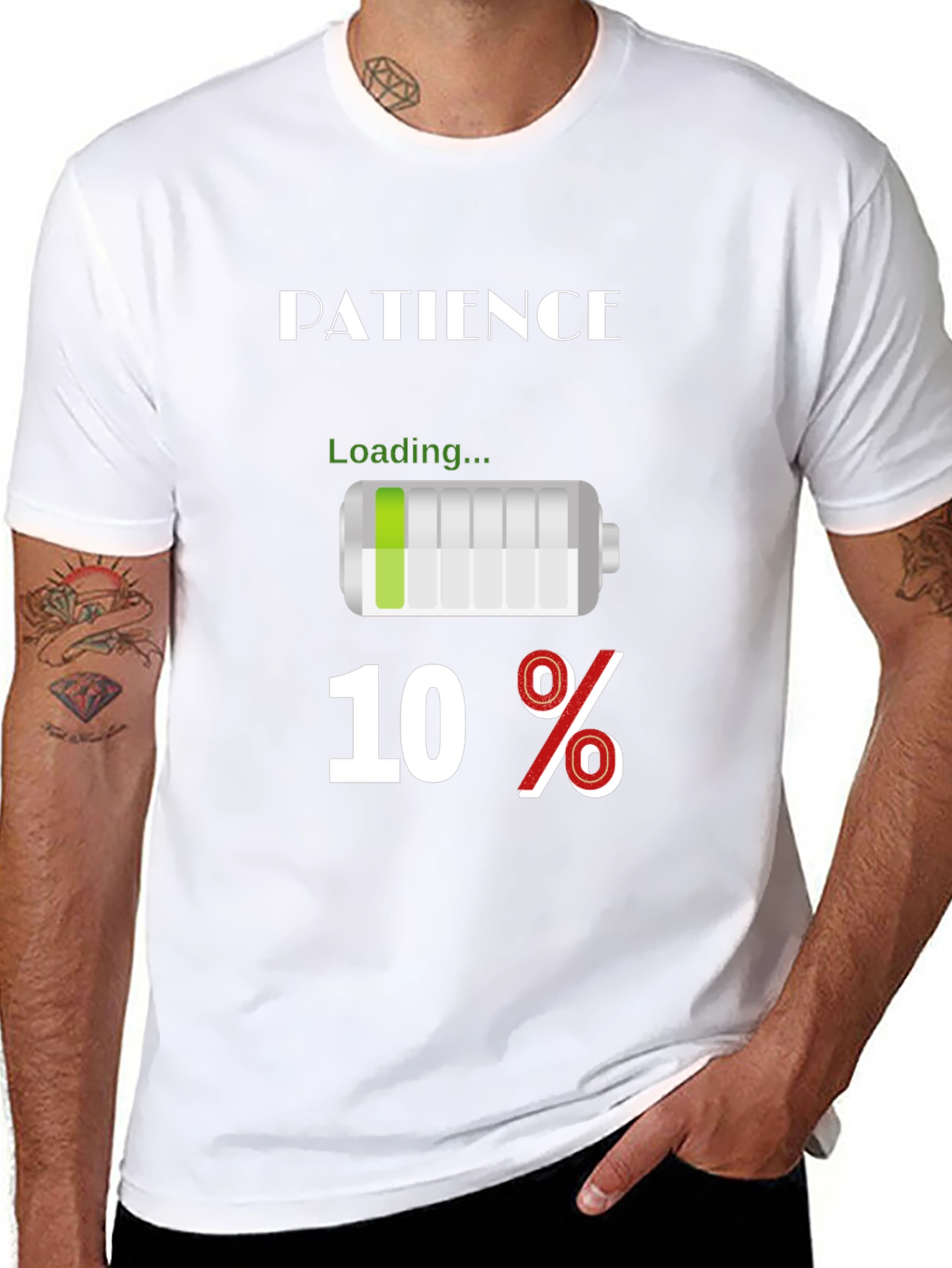 Black Patience Loading Funny Graphic T-Shirt view 8