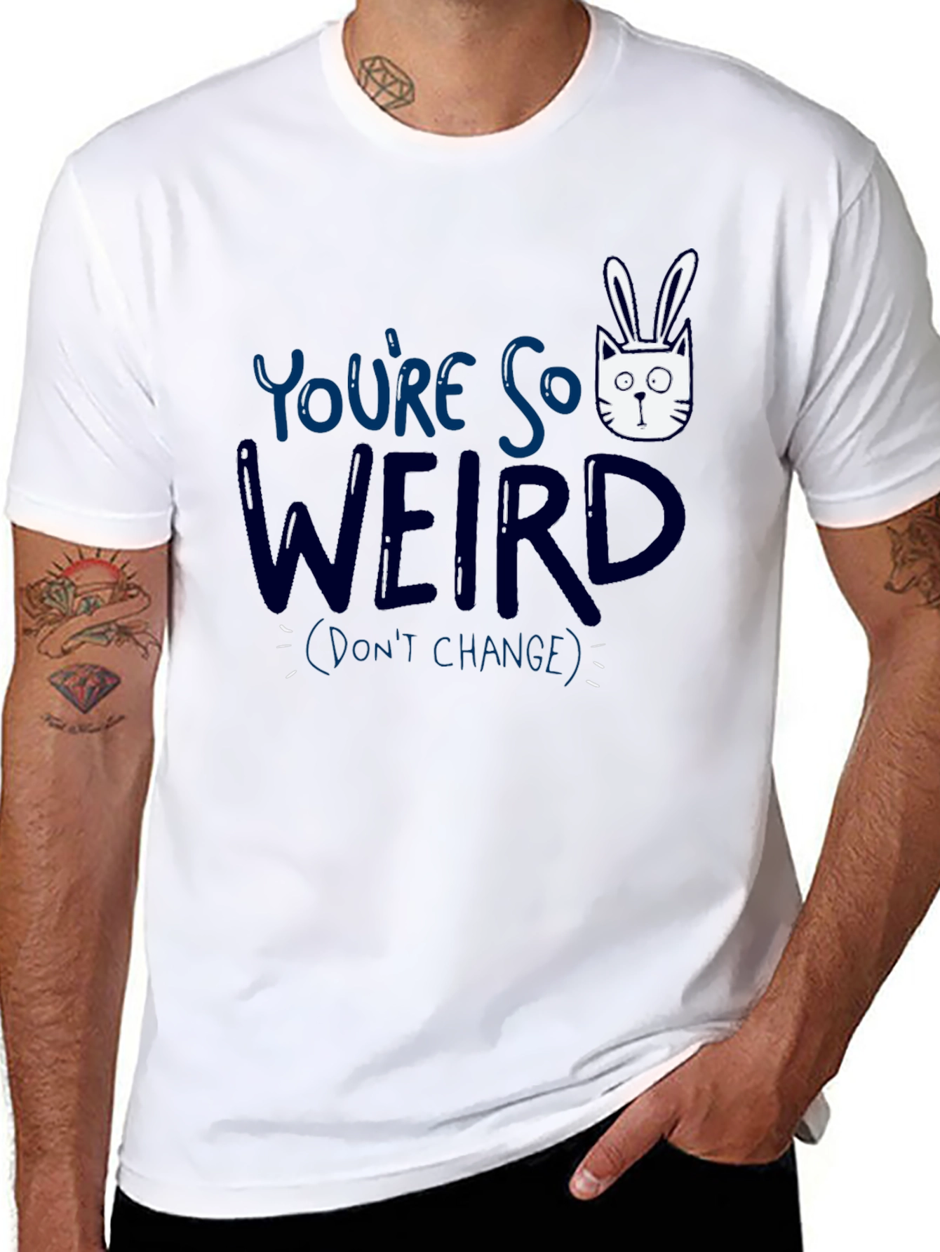 Black You're So Weird T-Shirt - Funny Graphic Tee view 8
