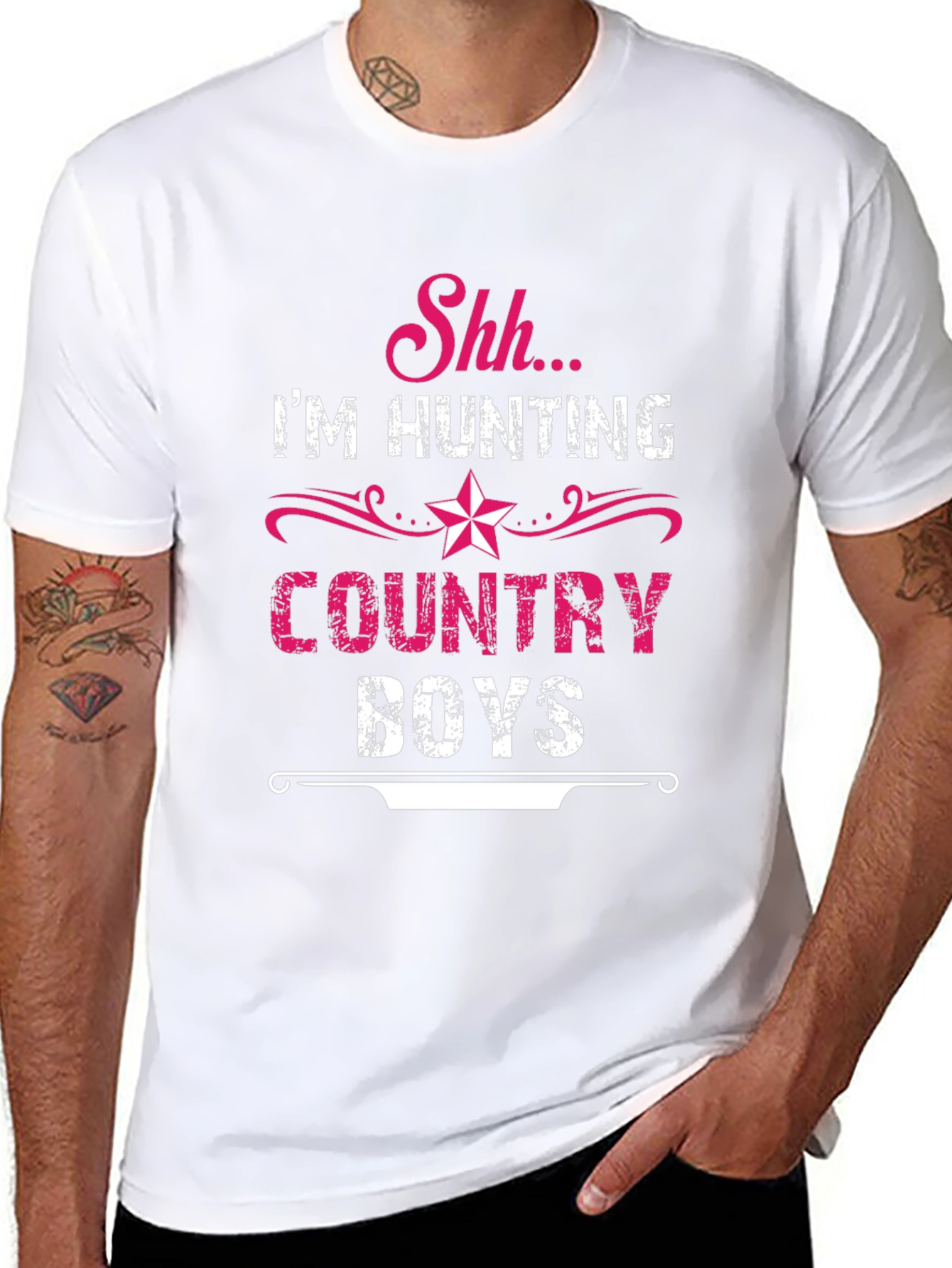 Black Shh I'm Hunting Country Boys Black T-Shirt view 8