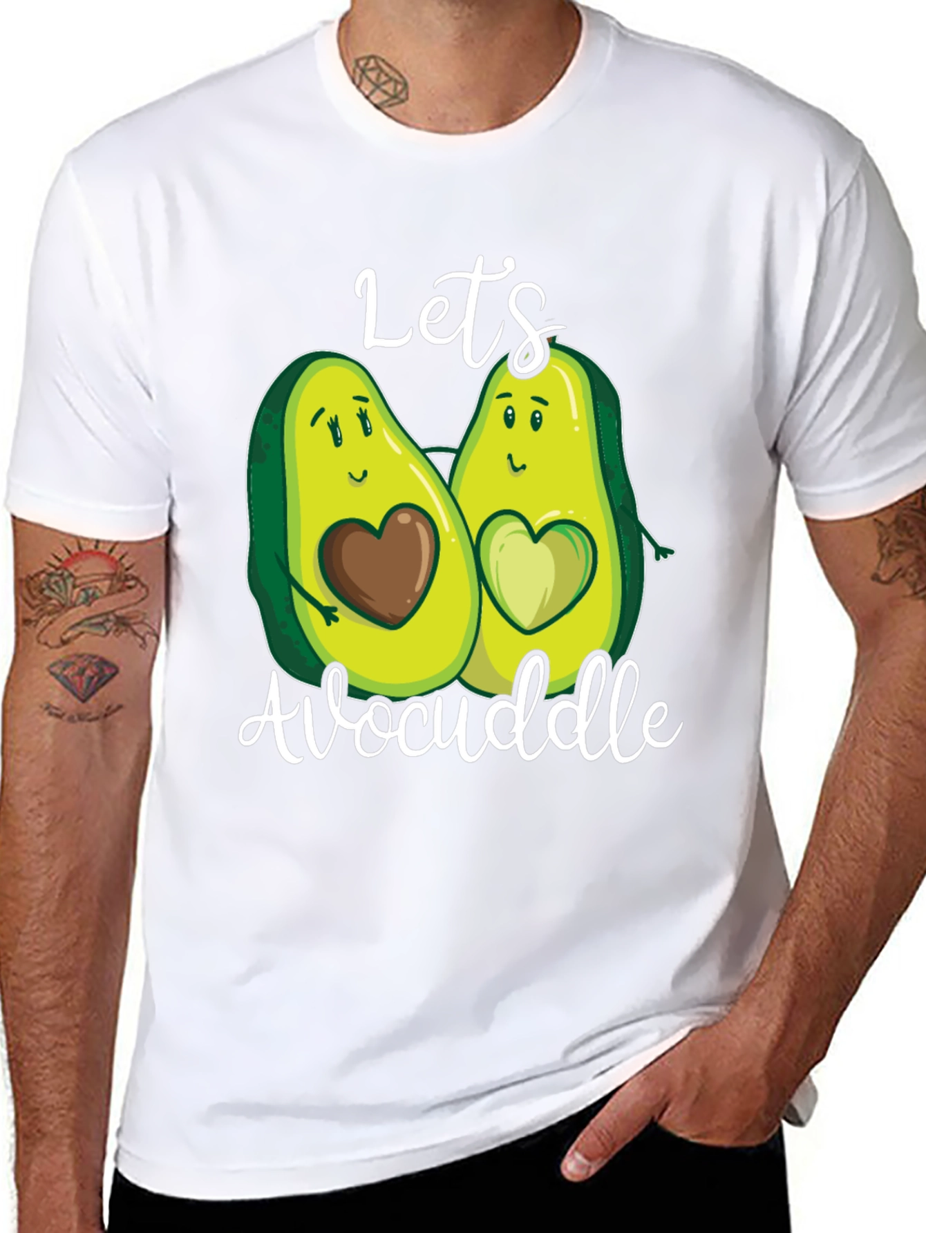 Black Let's Avocuddle T-Shirt view 8