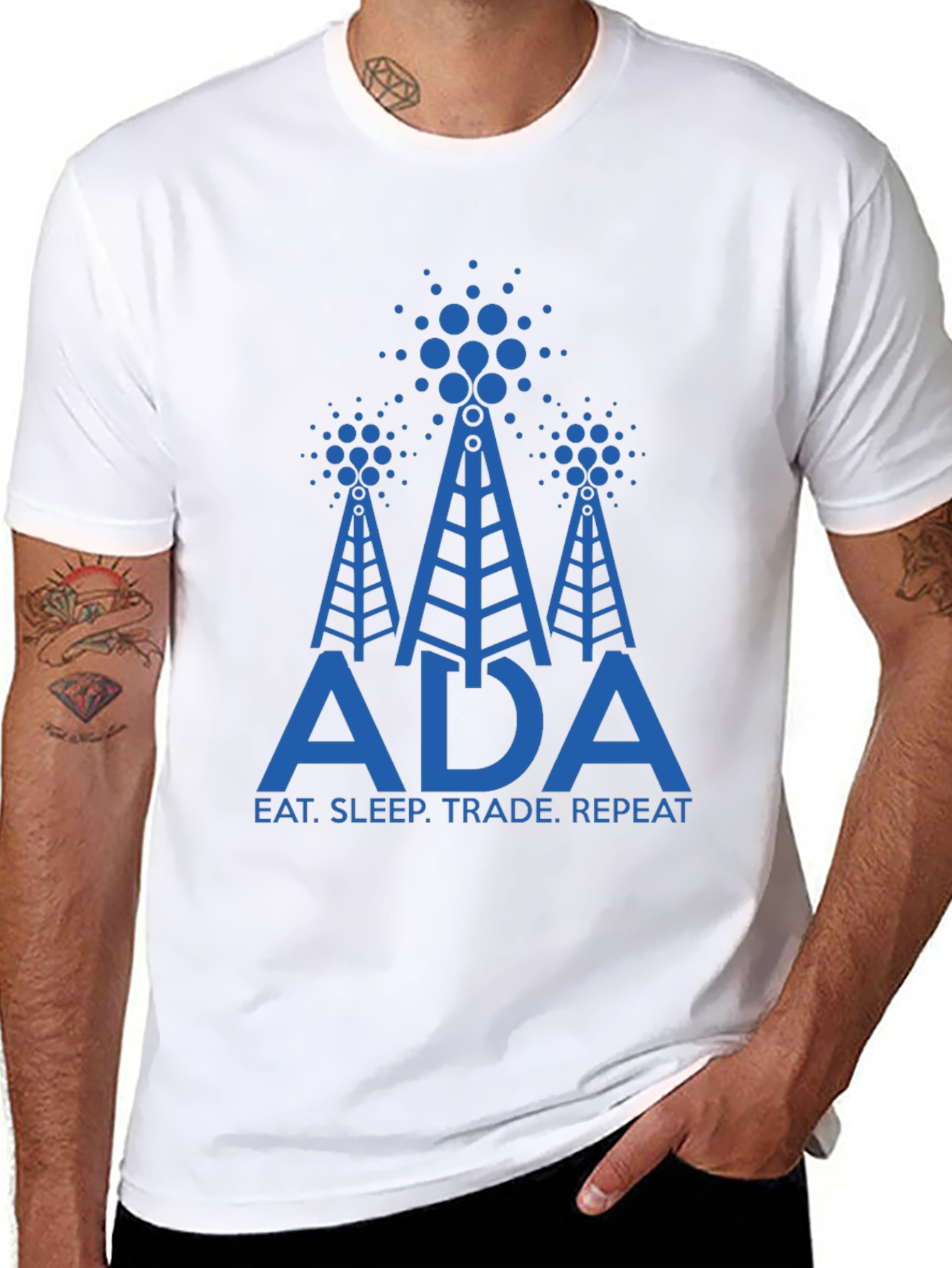 Black ADA Cryptocurrency Black T-Shirt view 8