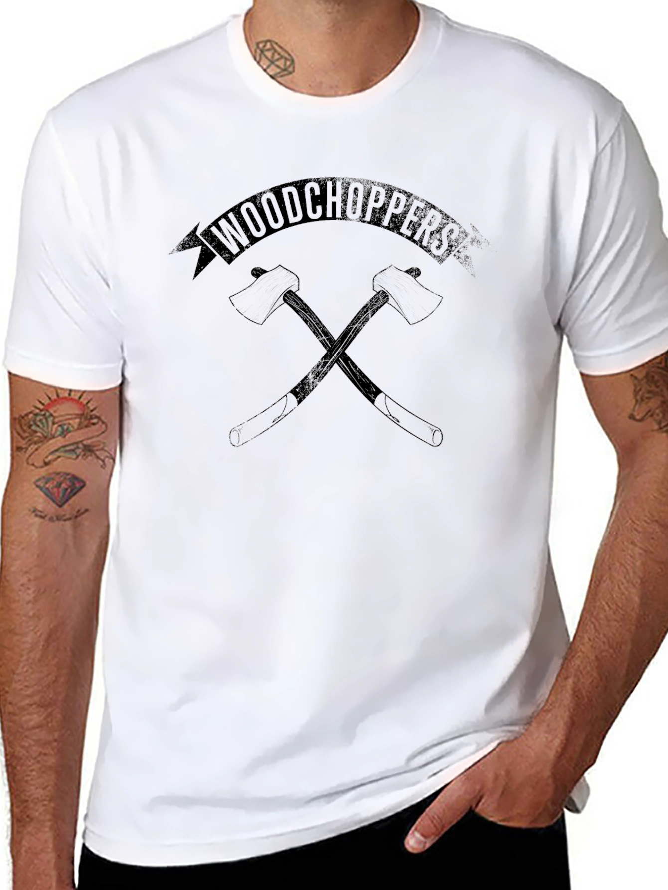 Black Woodchoppers Axe Graphic T-Shirt view 8