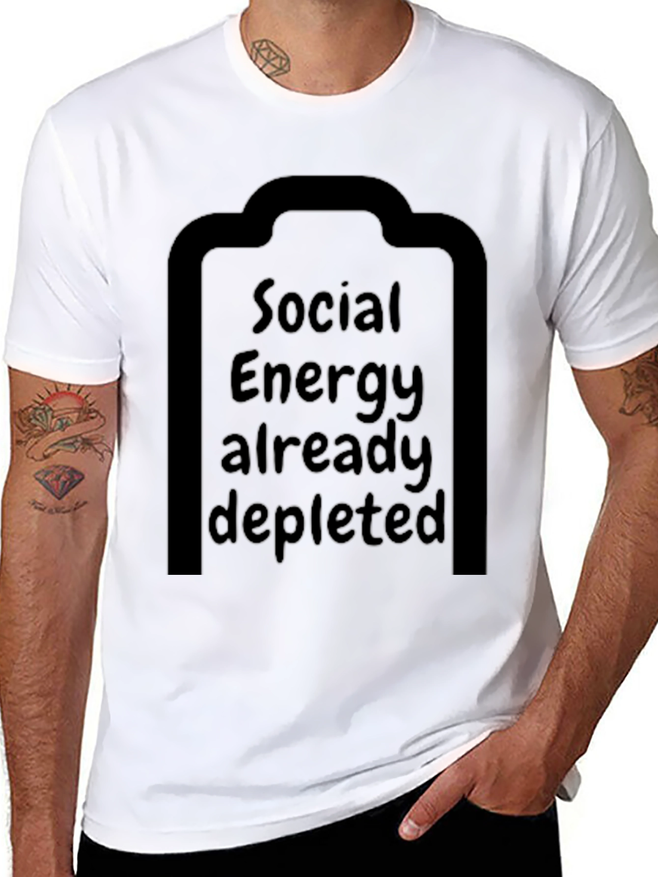 Black Social Energy Depleted T-Shirt view 8