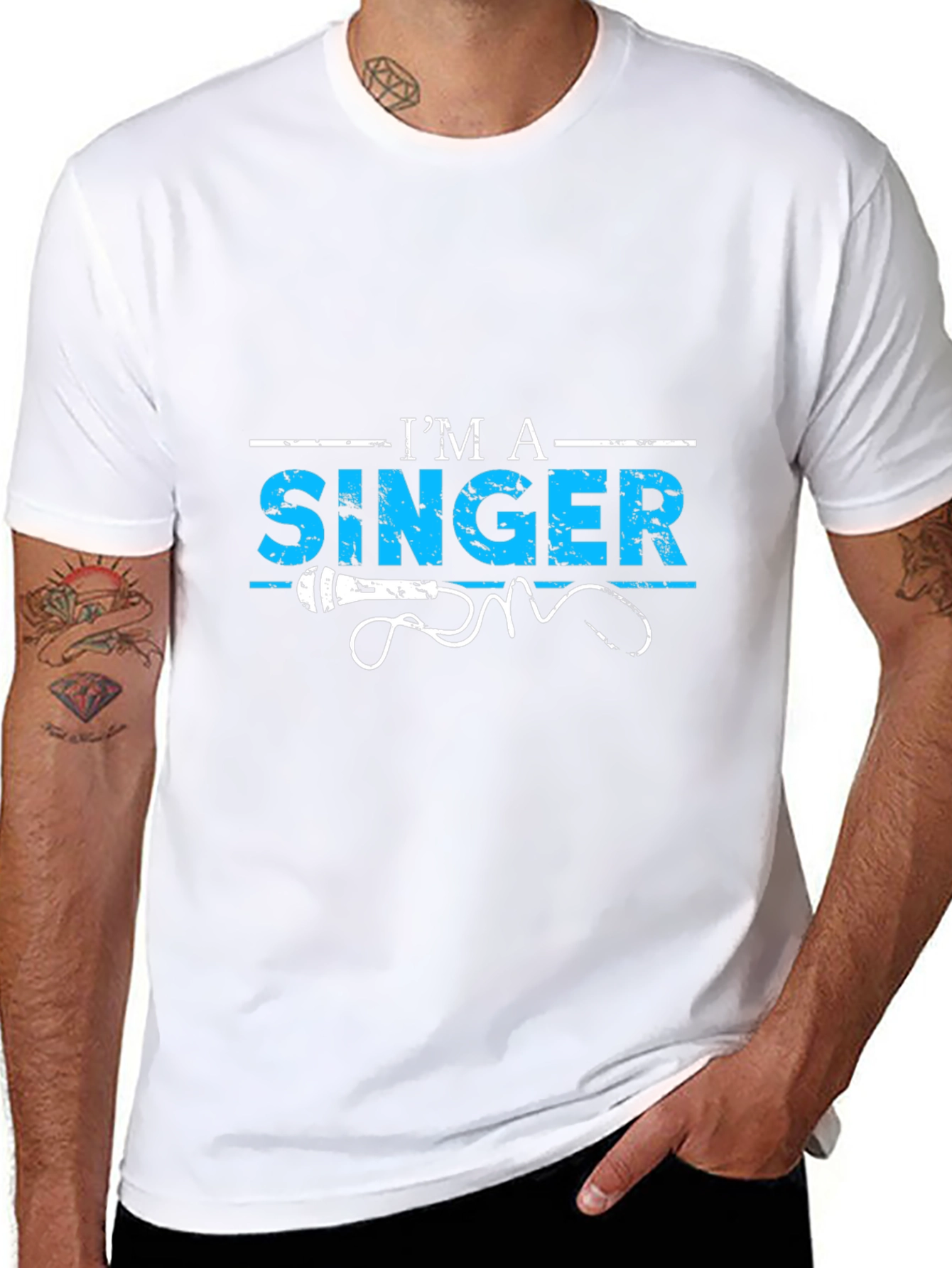 Black I'm a Singer T-Shirt - Microphone Graphic Tee view 8