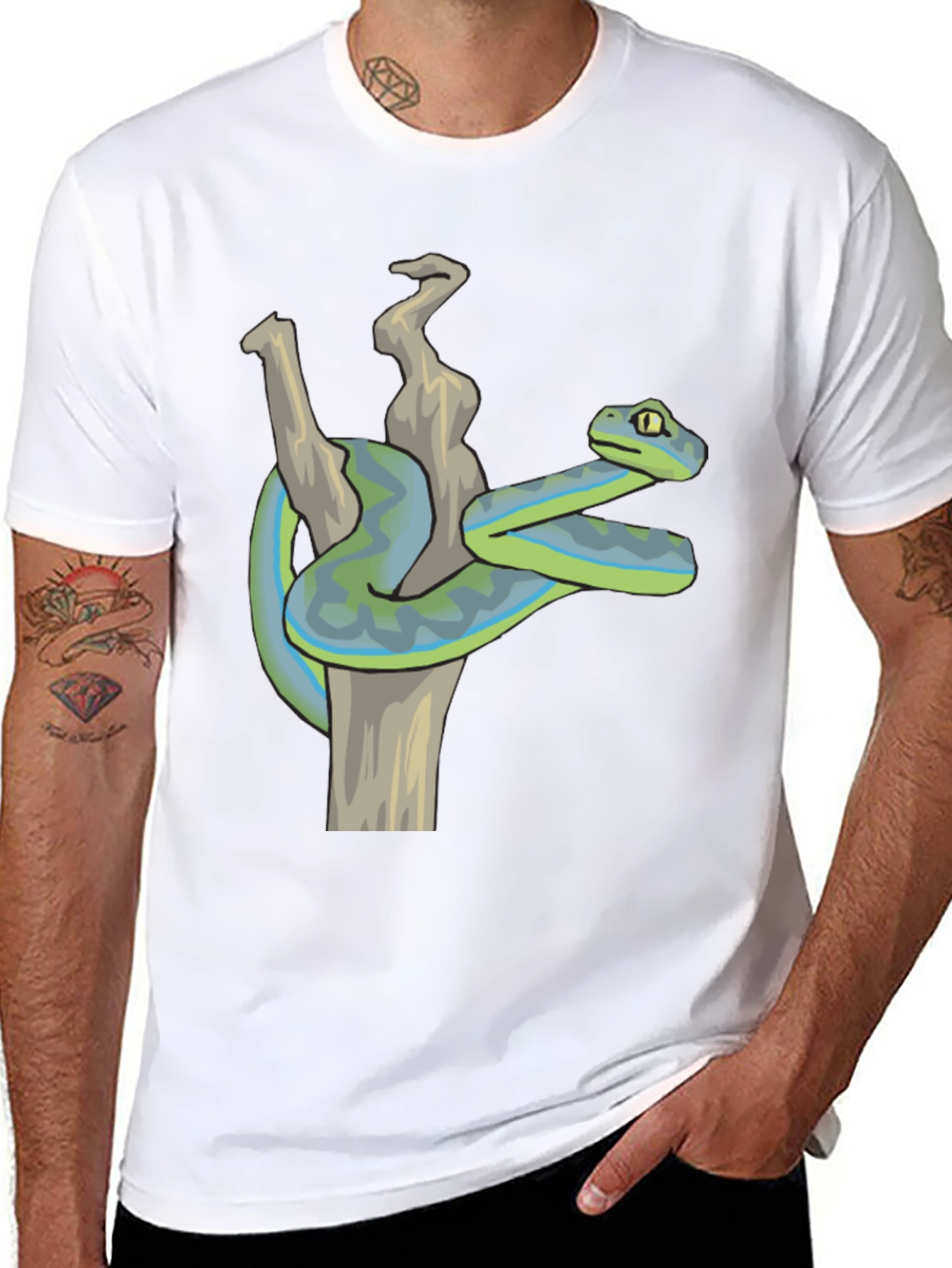 Black Snake T-Shirt: Reptile Art Tee view 8