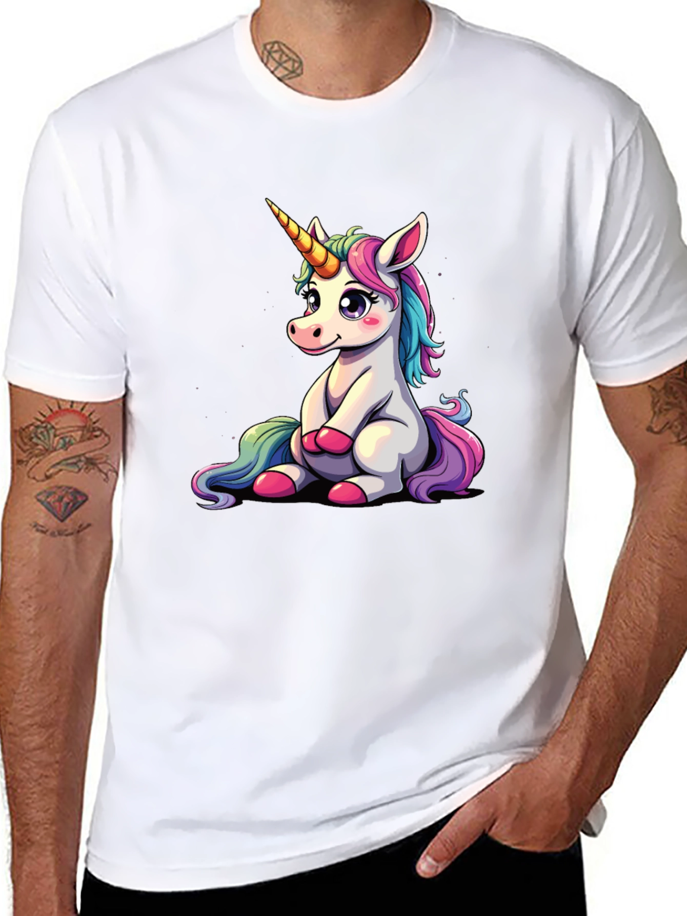 Black Unicorn Graphic Tee - Cute Cartoon Animal Print view 8