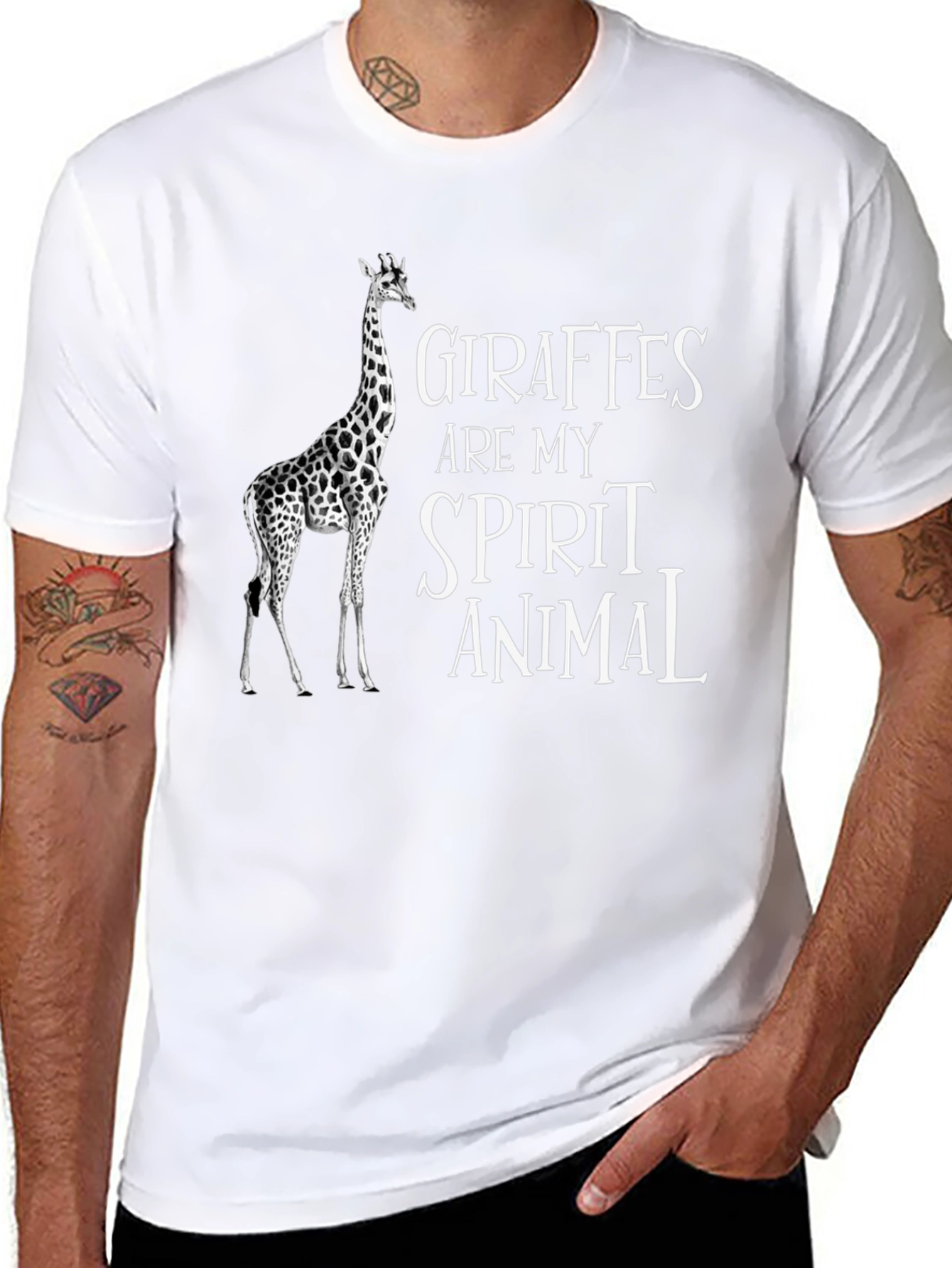 Black Giraffes Are My Spirit Animal T-Shirt view 8