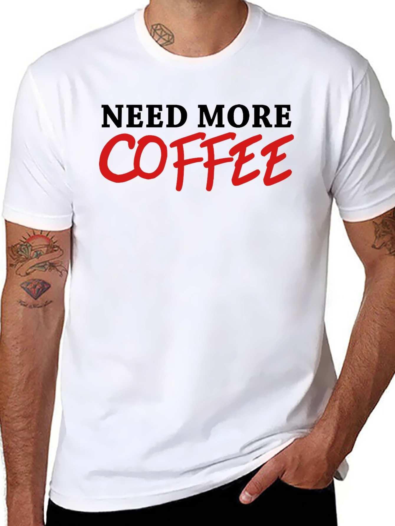 Black Need More Coffee T-Shirt - Black view 8