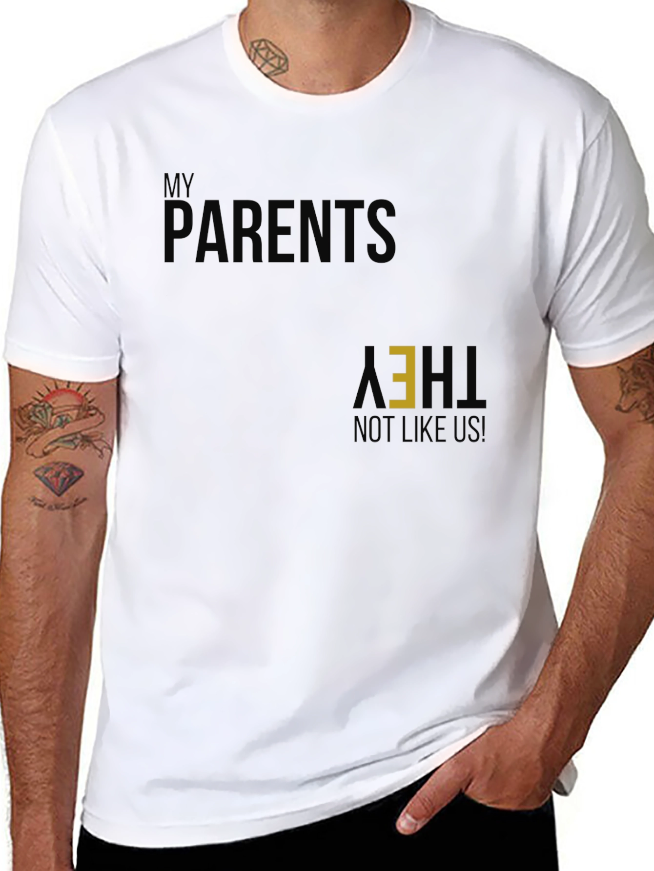 Black My Parents They Not Like Us Funny Sarcastic T-Shirt view 8